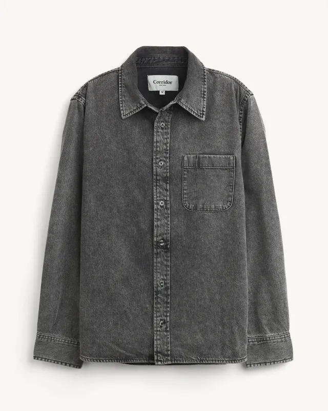 Washed Denim Shirt - Black made by Corridor