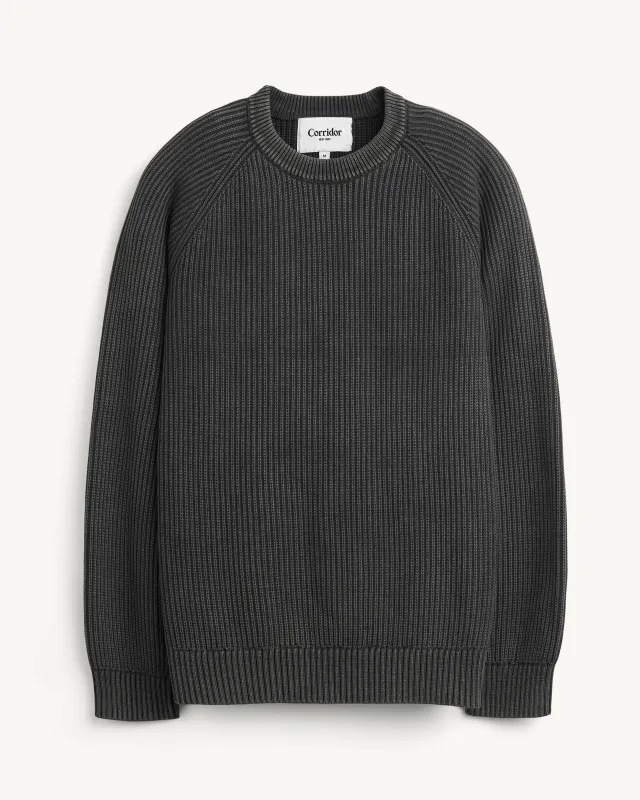 Washed Cotton Crewneck - Grey made by Corridor