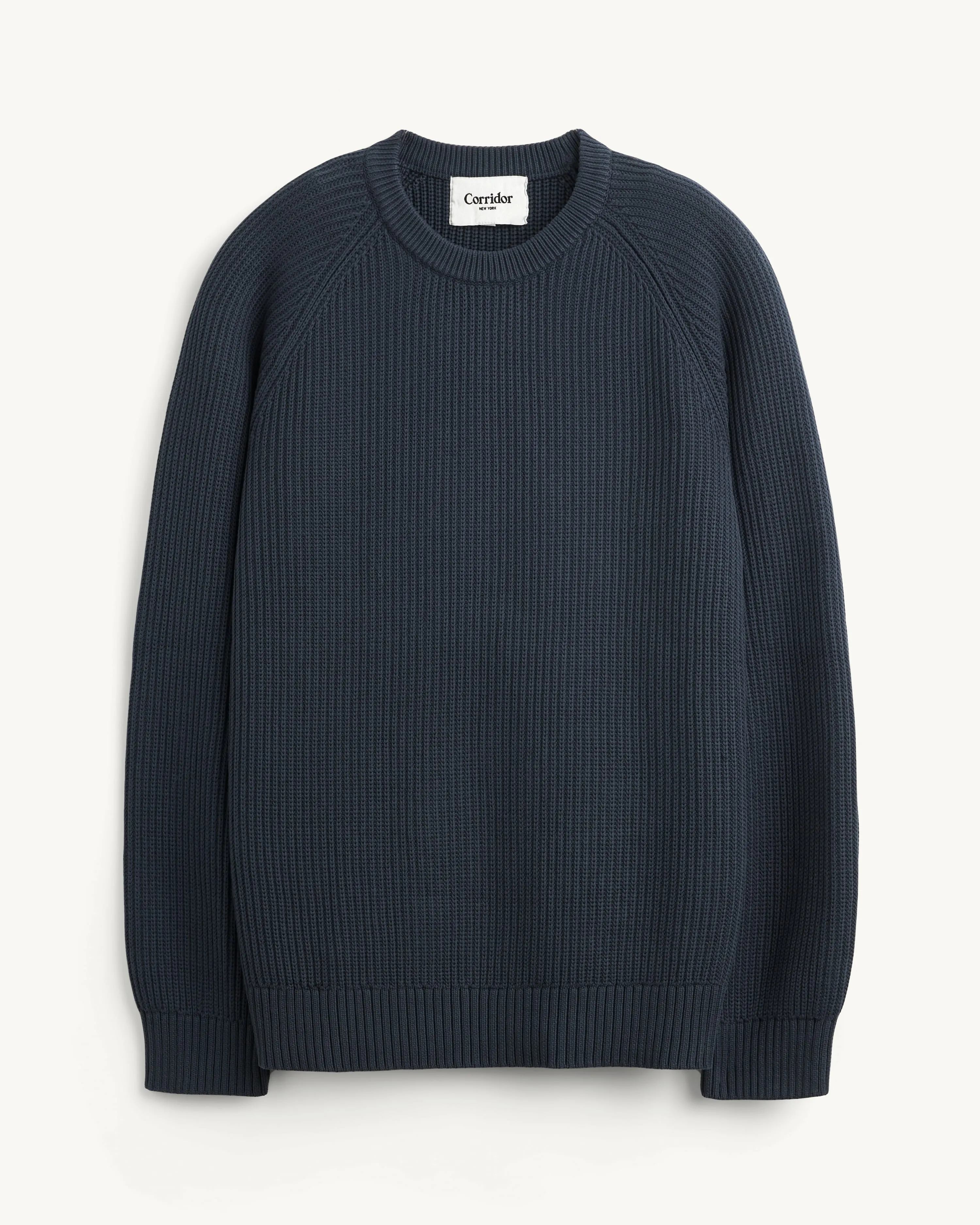 Washed Cotton Crewneck - Navy sold by Corridor