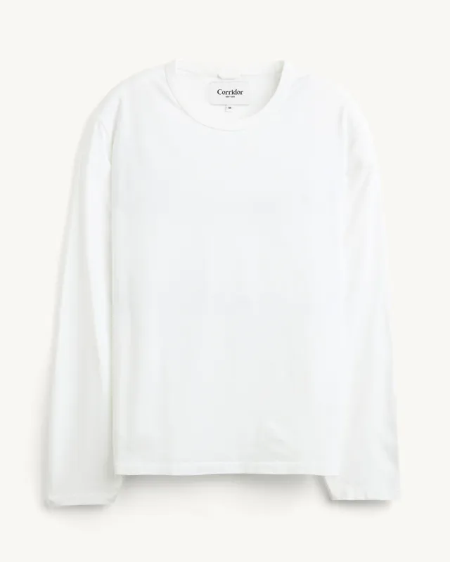 Garment Dye LS Tee - White made by Corridor
