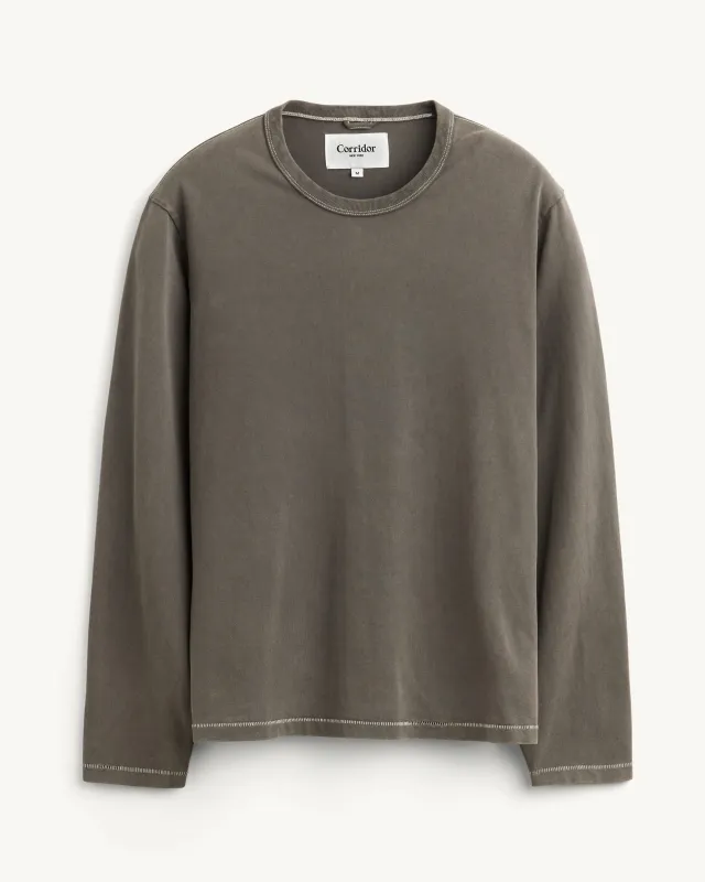 Garment Dye LS Tee - Brown made by Corridor