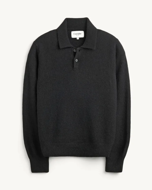 Brushed Alpaca Polo - Black made by Corridor