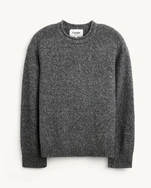 Wool Boucle Rollneck - Black made by Corridor