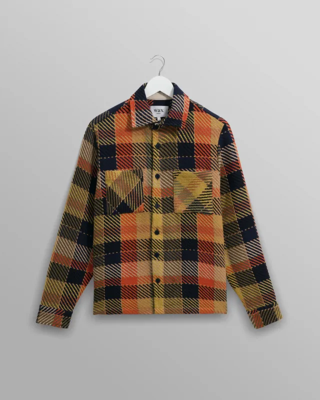 Whiting - Khaki Cheltenham Check Overshirt made by Wax London