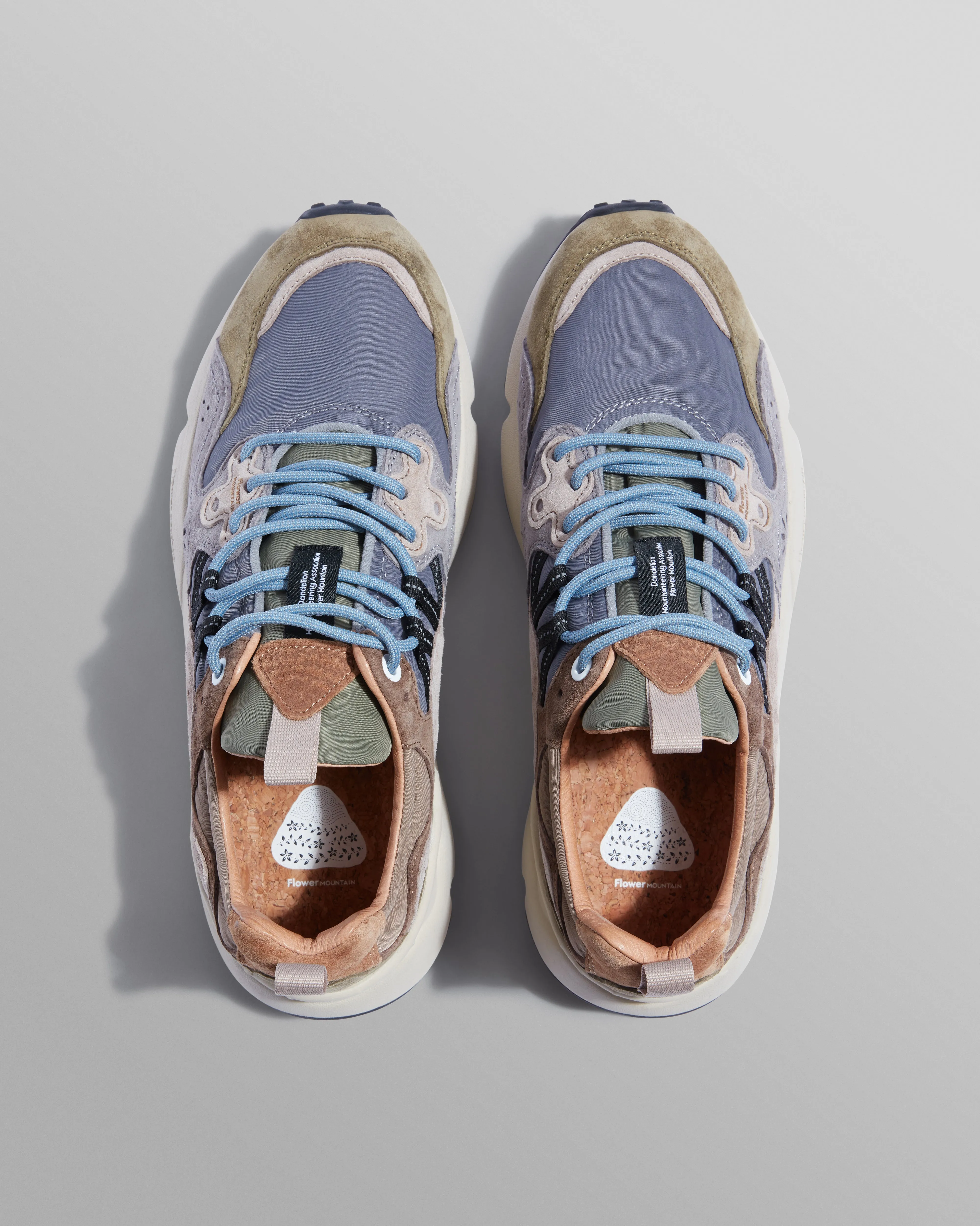 Flower Mountain - Khaki And Grey Suede And Technical Fabric Trainers sold by Wax London product image thumbnail 2