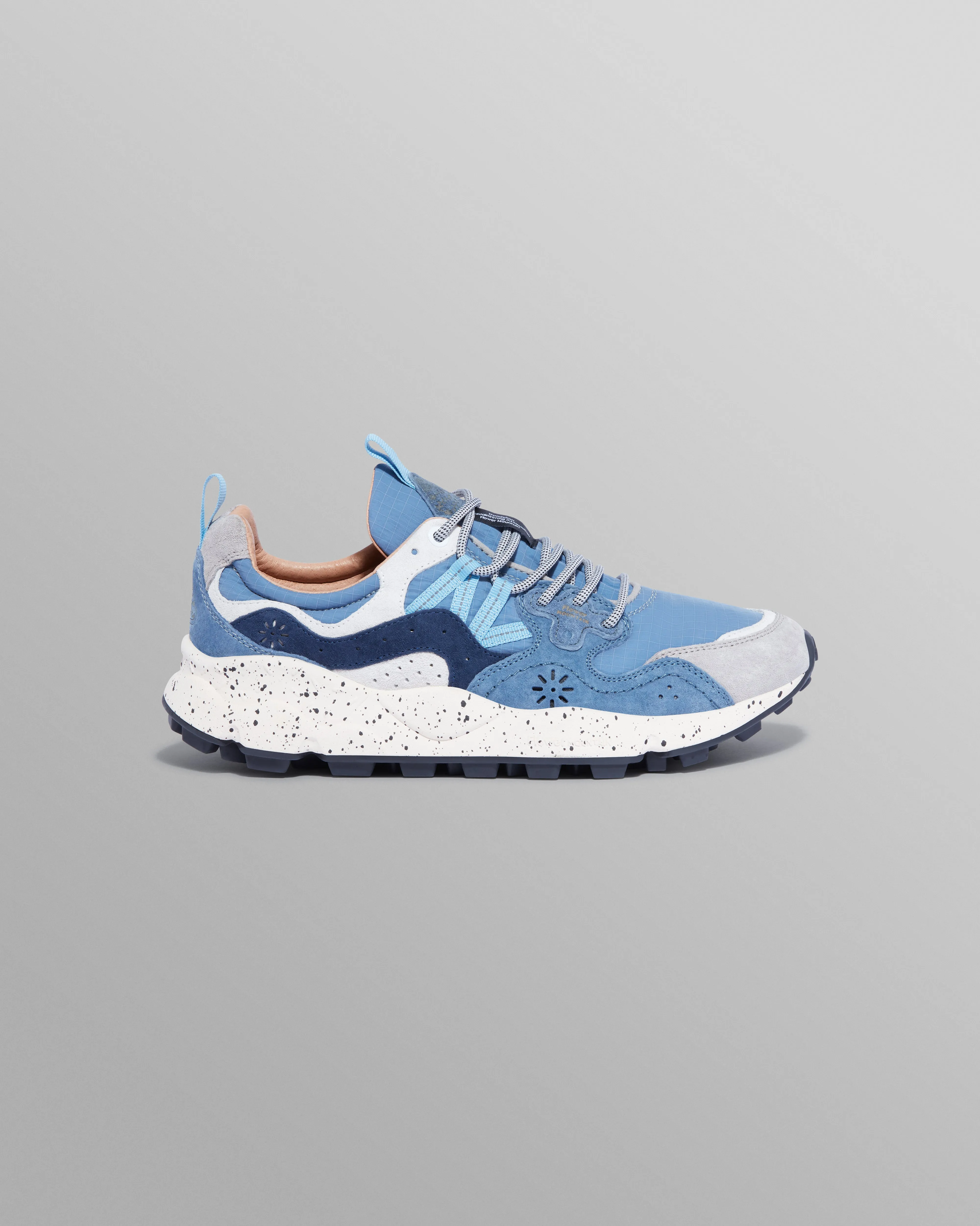 Flower Mountain - Blue Suede And Technical Fabric Trainers sold by Wax London