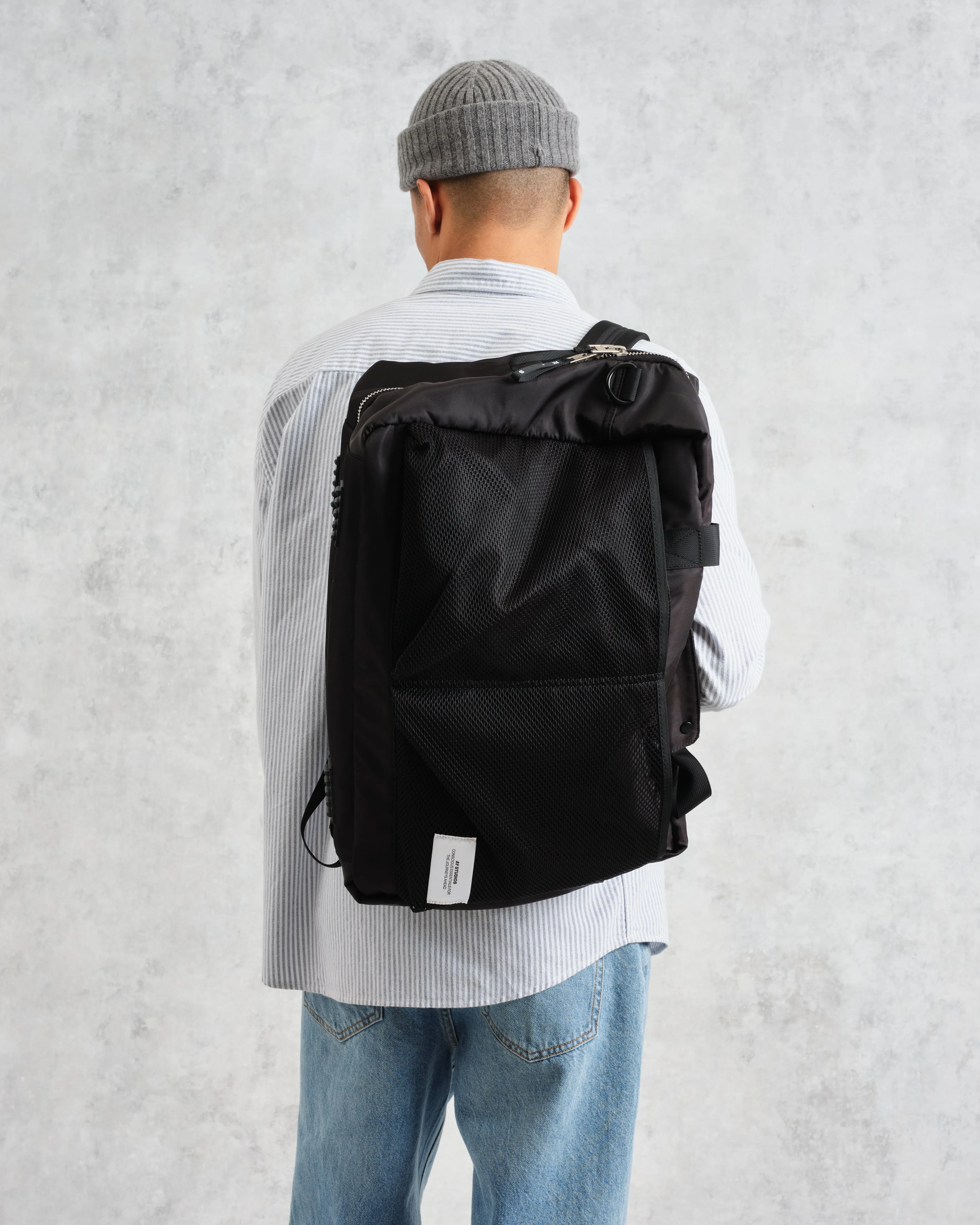 AY Studios - Black Water-Resistant Weekend Bag sold by Wax London product image thumbnail 3