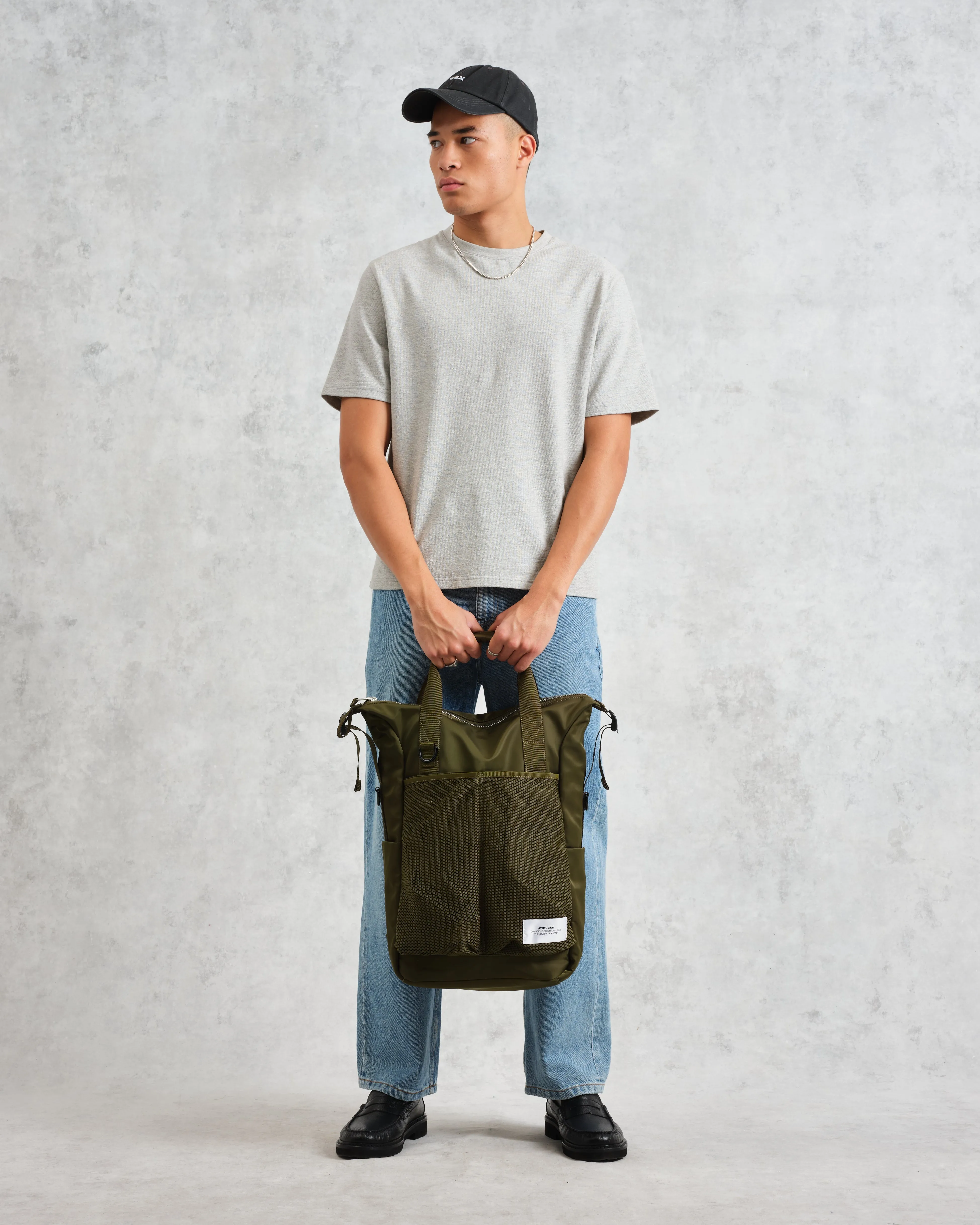 AY Studios - Army Green Water-Resistant Backpack sold by Wax London product image thumbnail 4