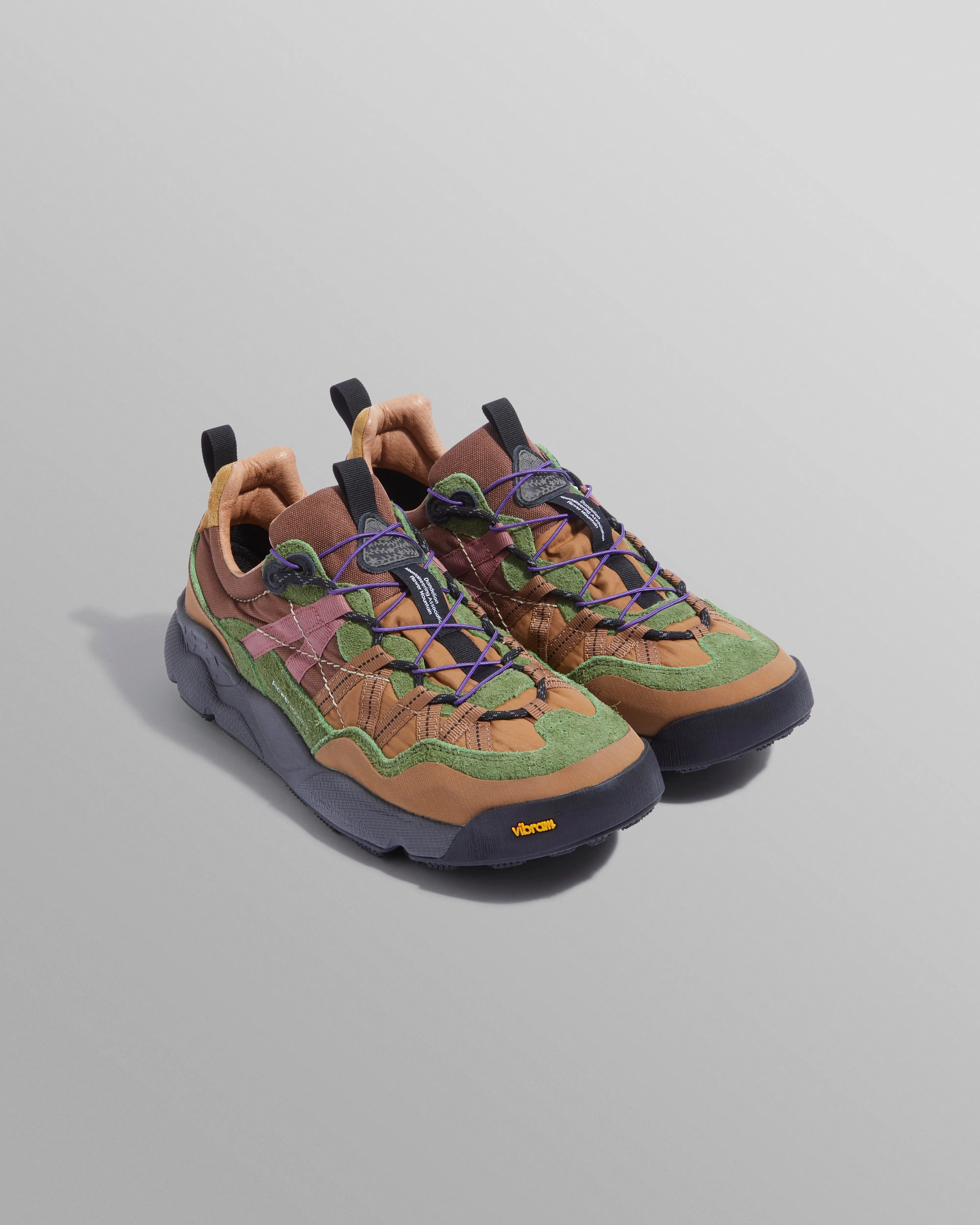Flower Mountain - Brown Waterproof Suede And Technical Fabric Trainers sold by Wax London product image thumbnail 4