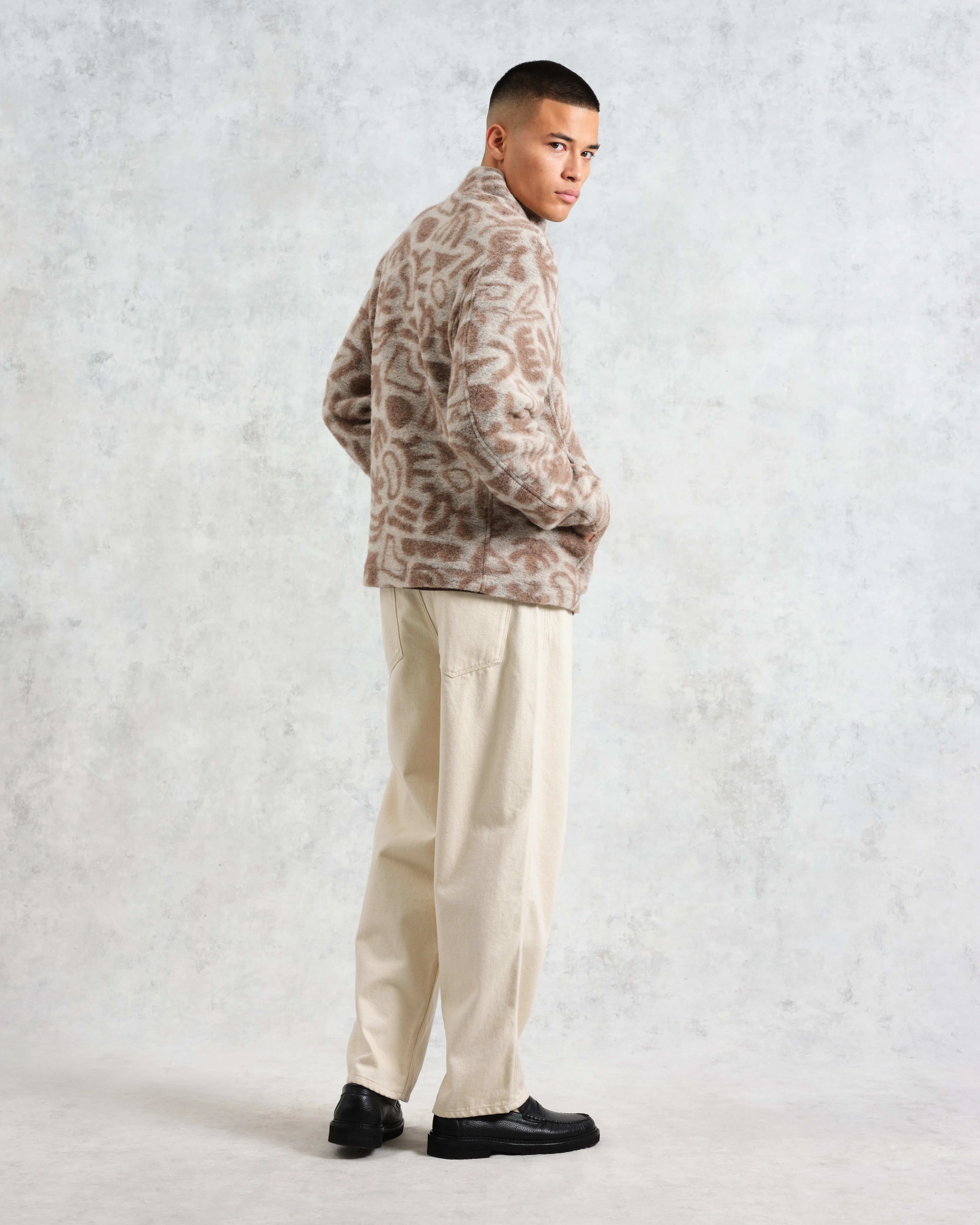 Cozi - Ecru Squiggle Fleece Jacket sold by Wax London product image thumbnail 4