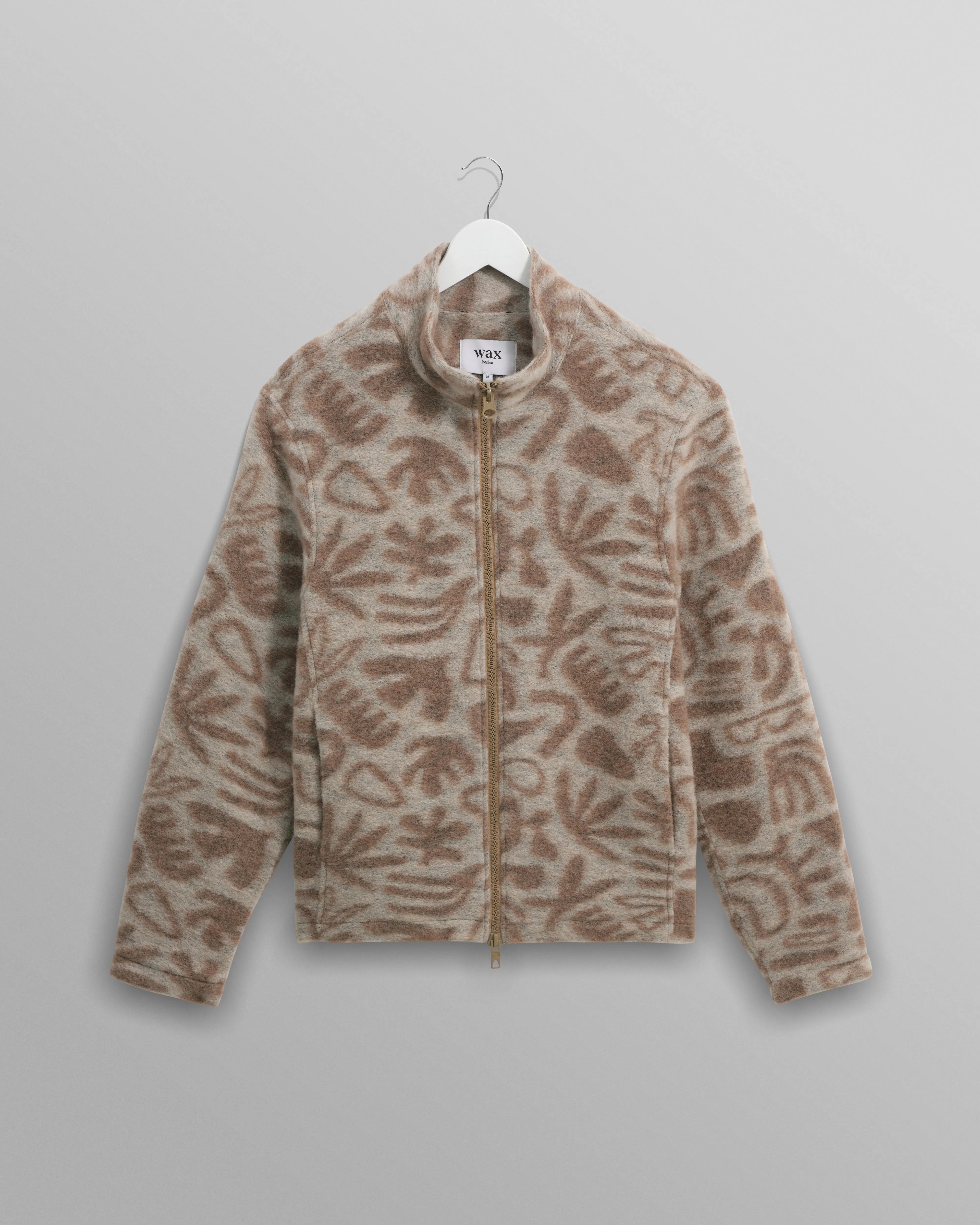 Cozi - Ecru Squiggle Fleece Jacket sold by Wax London