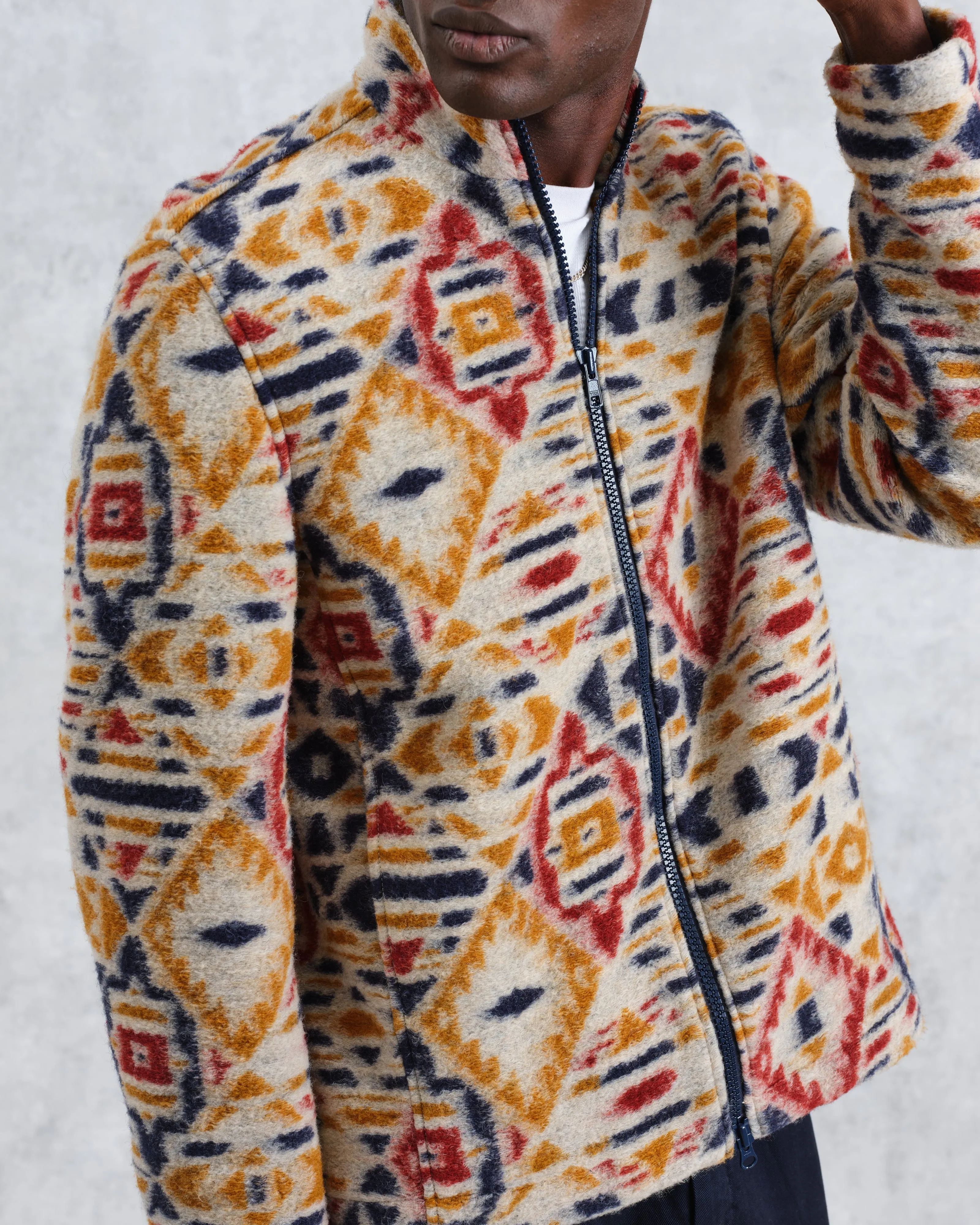 Cozi - Multicolour Geometric Fleece Jacket sold by Wax London product image thumbnail 3