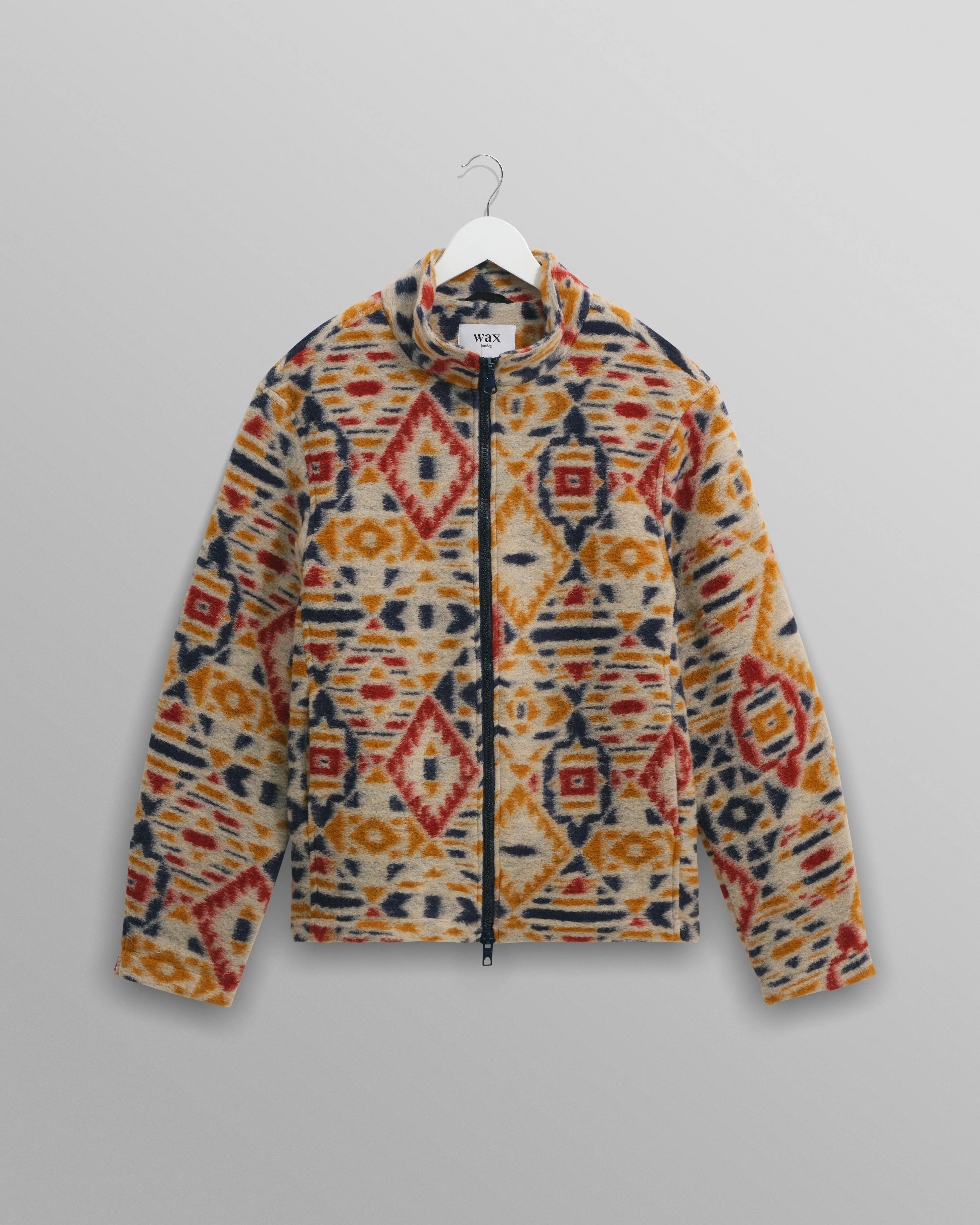 Cozi - Multicolour Geometric Fleece Jacket sold by Wax London