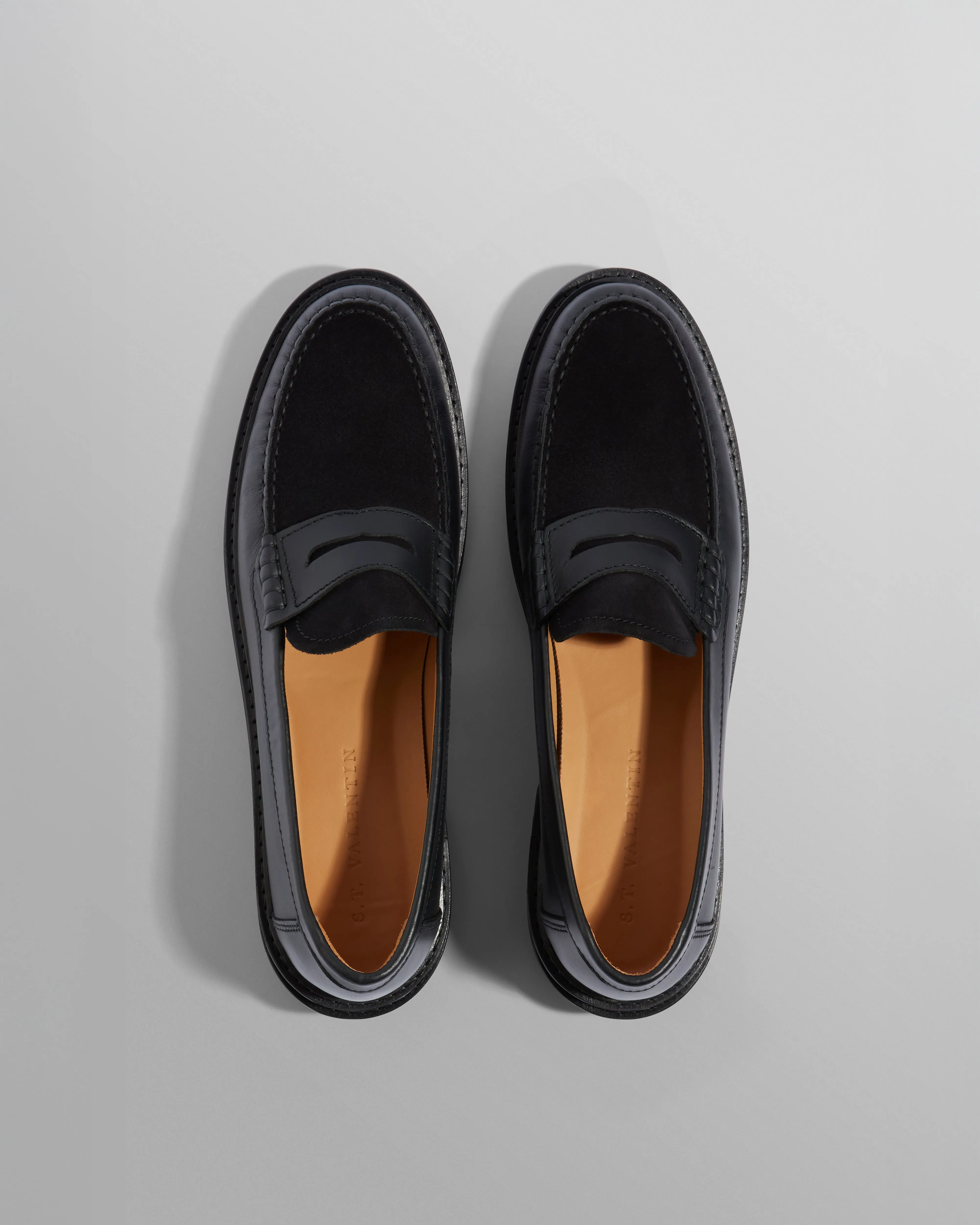 S.T. Valentin - Black Smooth Leather And Suede Loafers sold by Wax London product image thumbnail 2