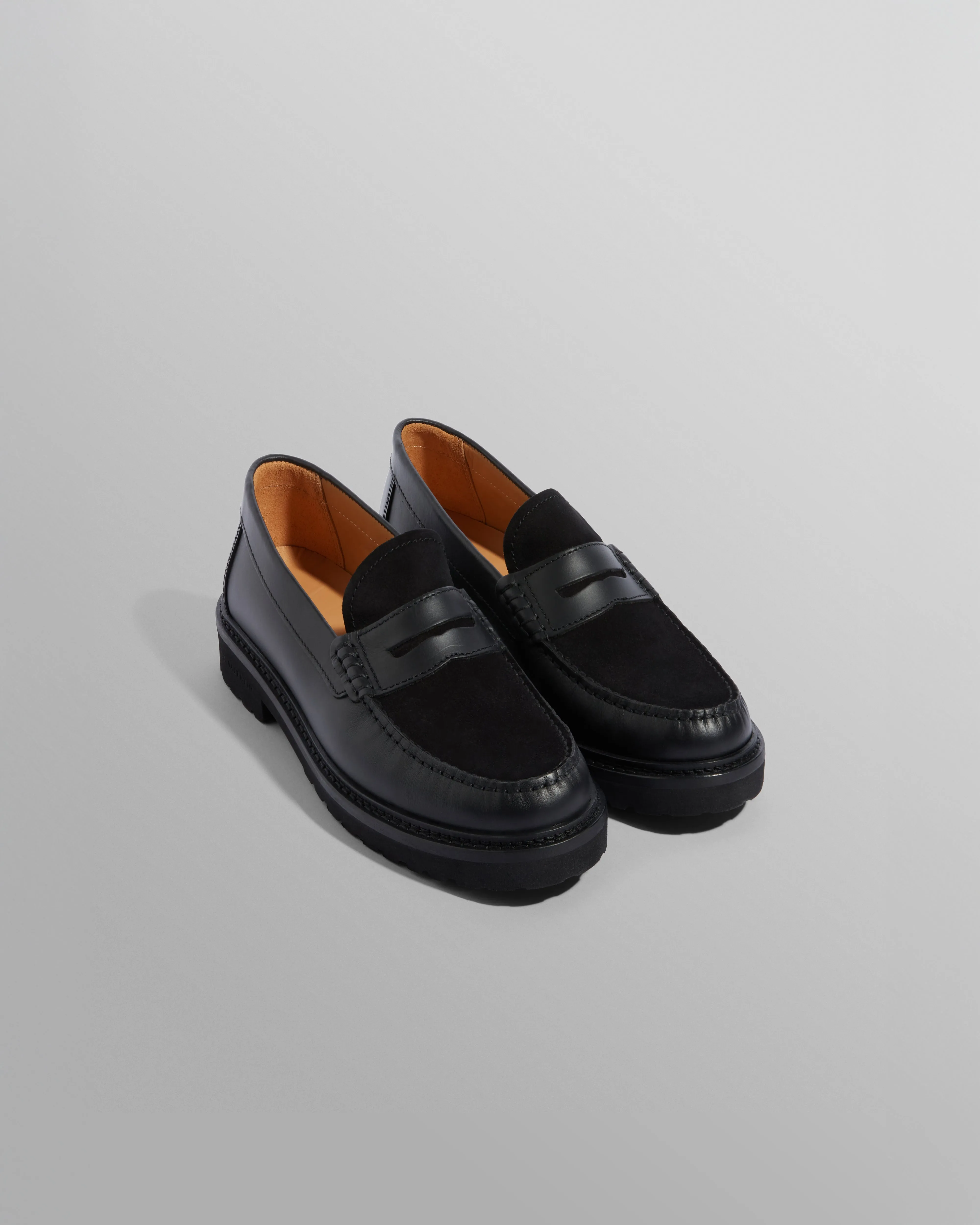 S.T. Valentin - Black Smooth Leather And Suede Loafers sold by Wax London product image thumbnail 4