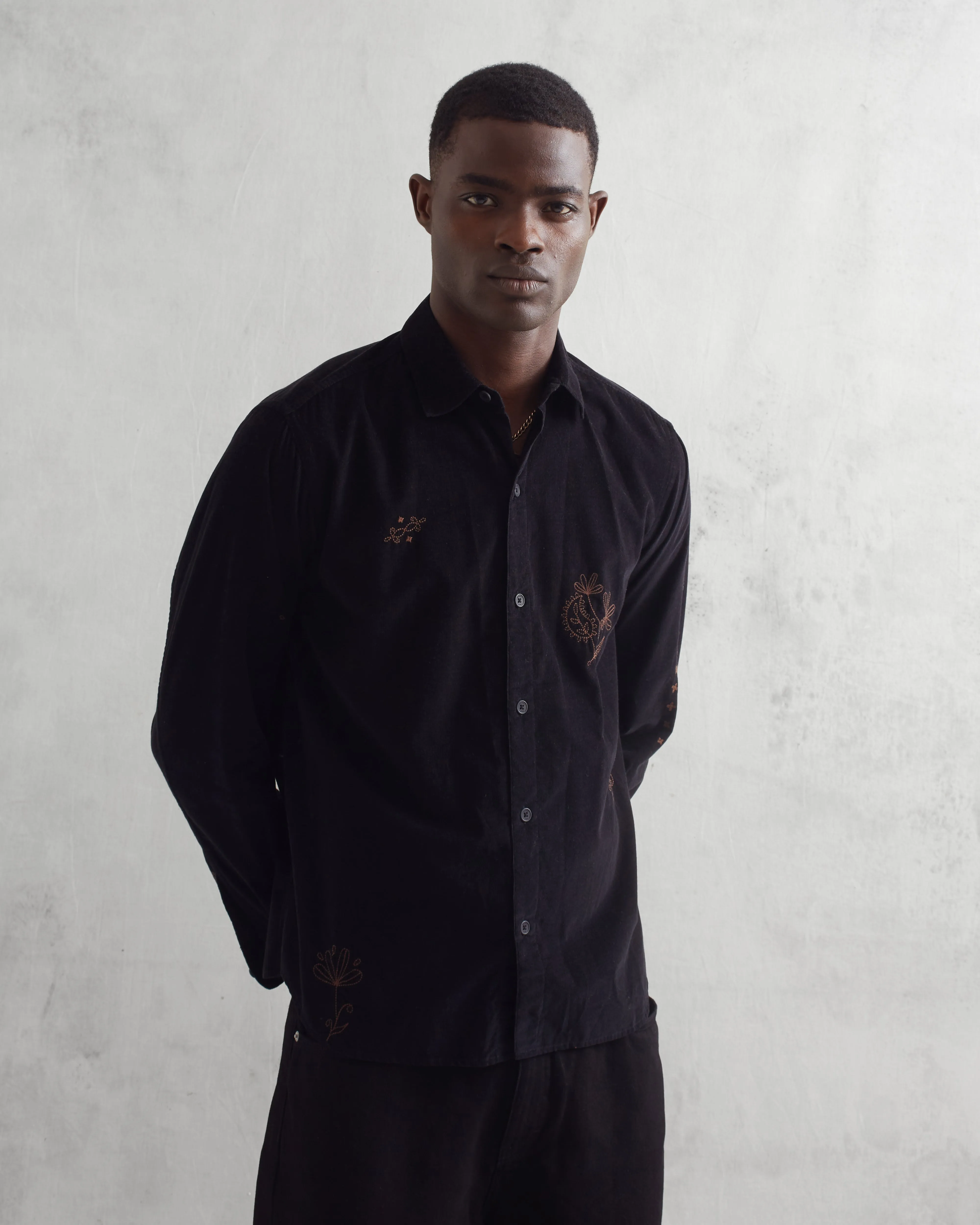 Trin Shirt Black Doodle Cord sold by Wax London product image thumbnail 3