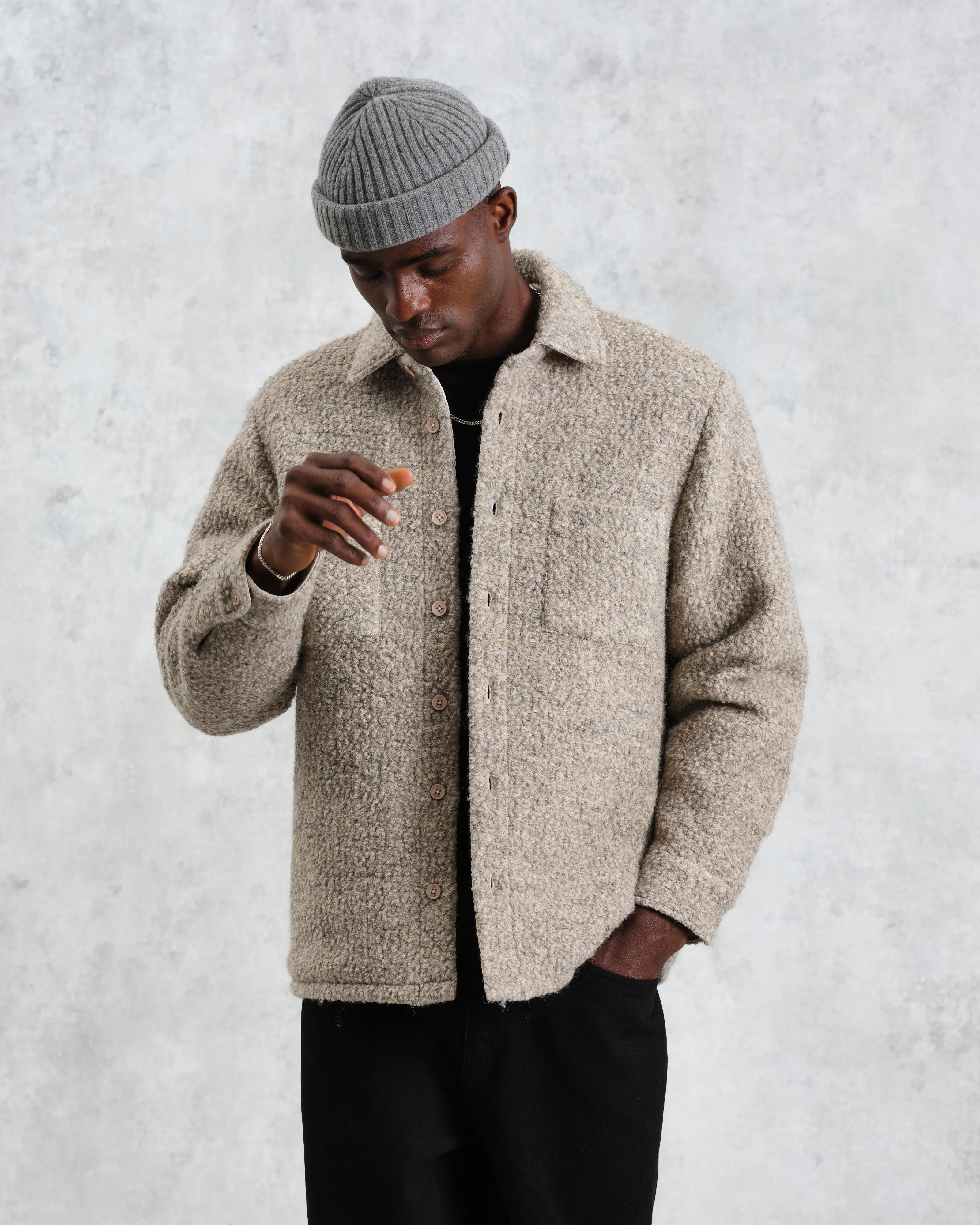 Mount - Natural Reversible Boucle Wool Overshirt sold by Wax London product image thumbnail 3