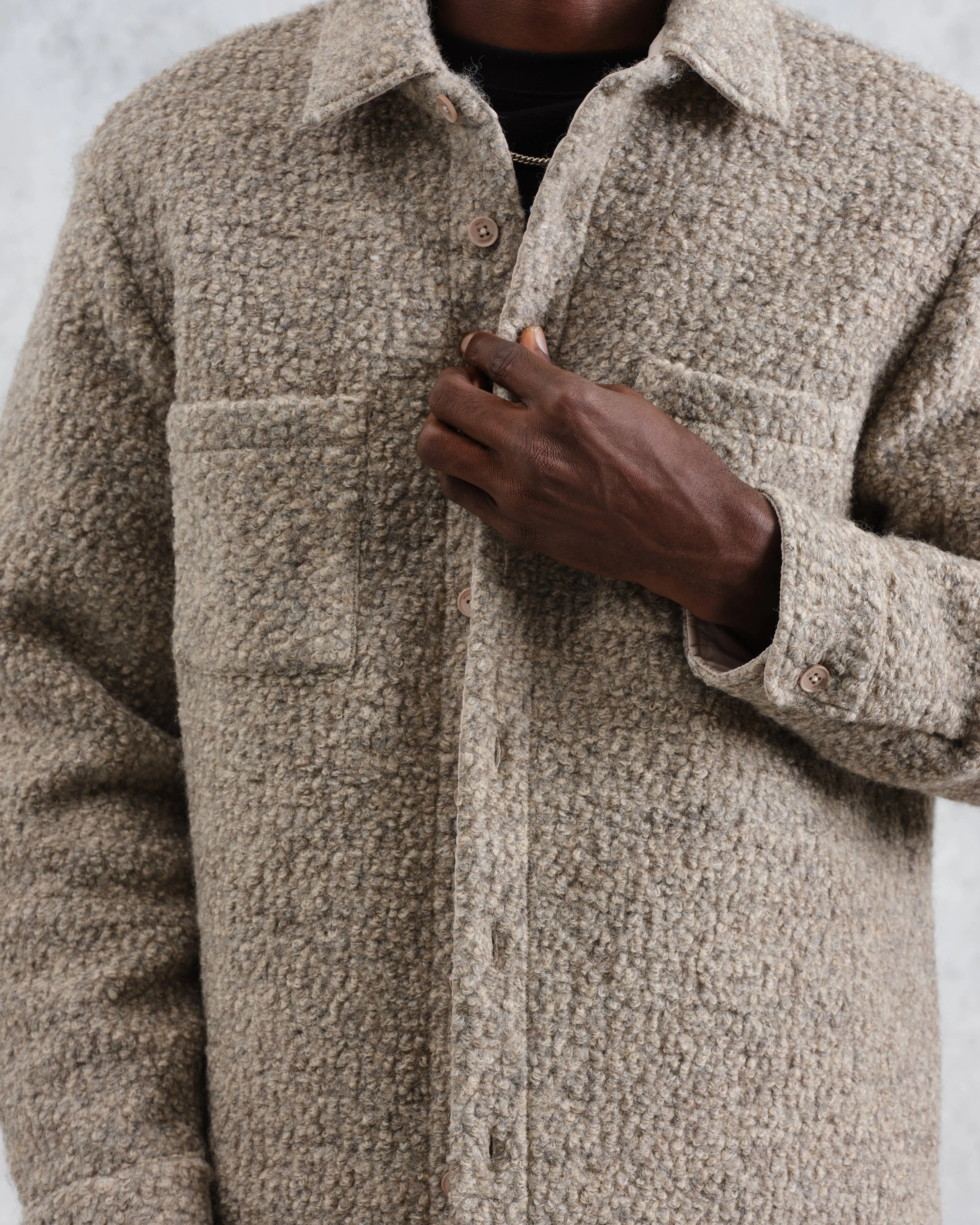 Mount - Natural Reversible Boucle Wool Overshirt sold by Wax London product image thumbnail 4