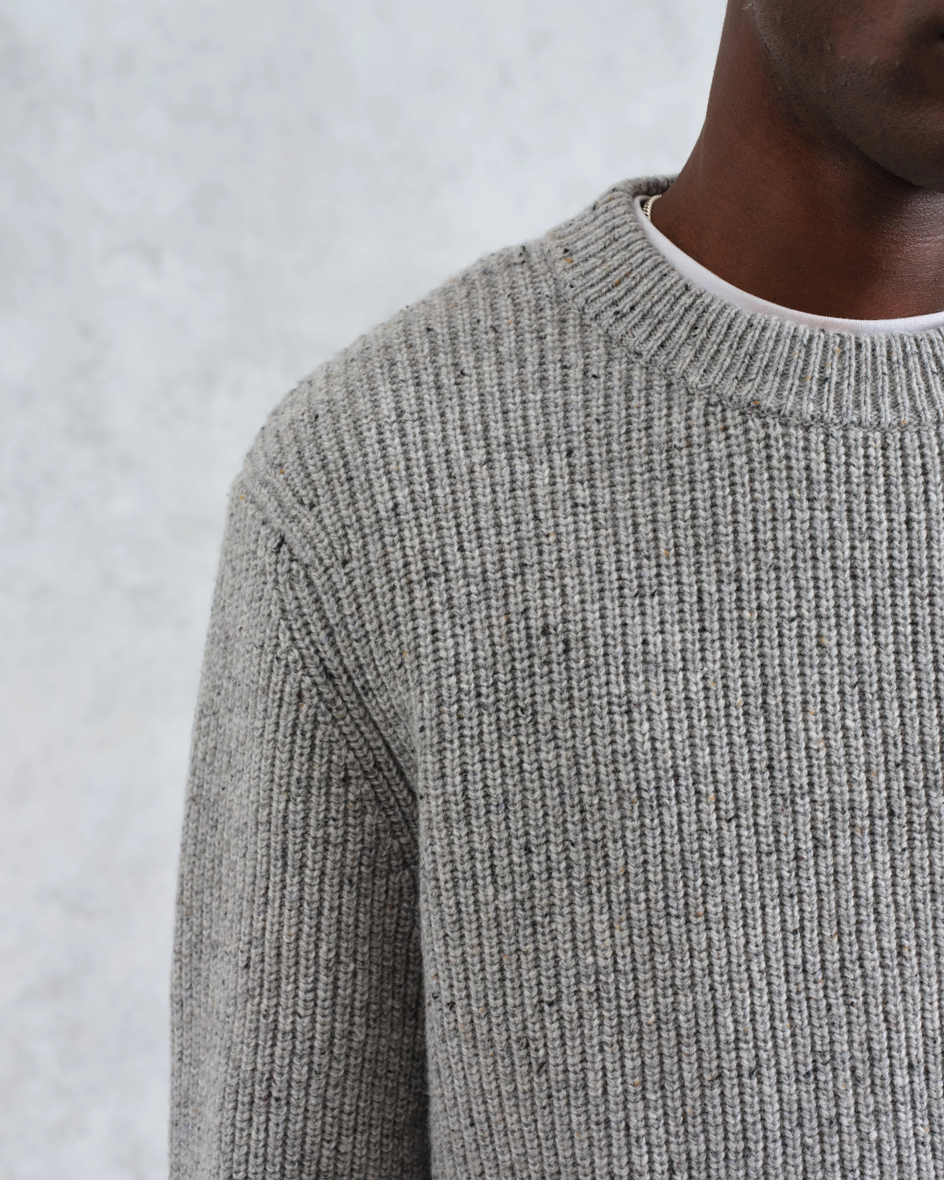 Wilde - Grey Fleck Wool Jumper sold by Wax London product image thumbnail 4