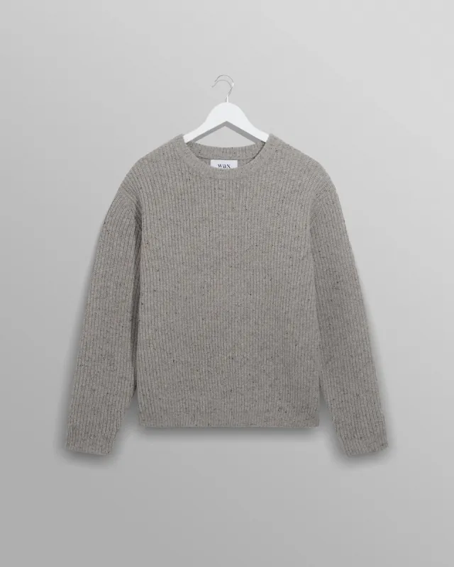 Wilde - Grey Fleck Wool Jumper sold by Wax London