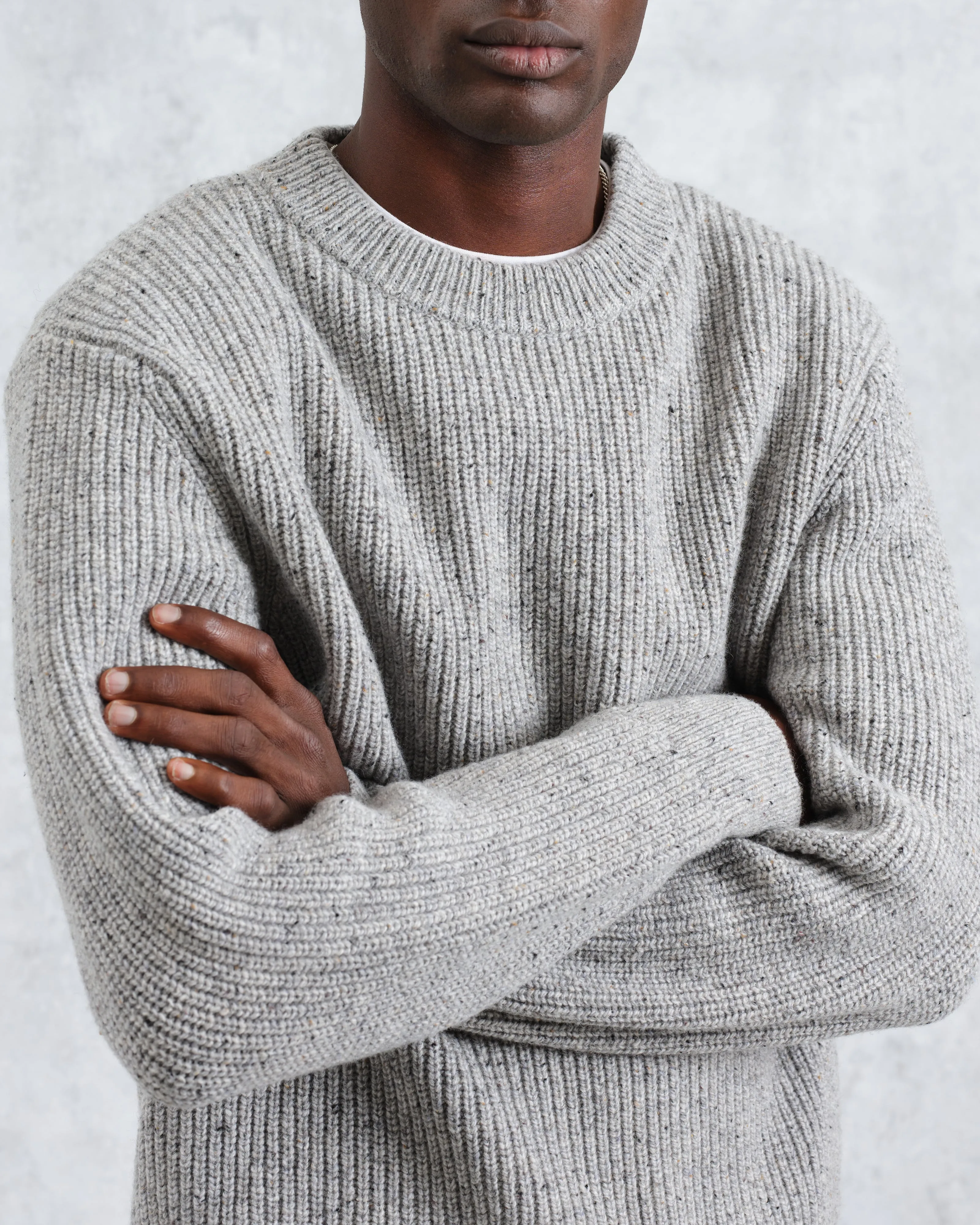 Wilde - Grey Fleck Wool Jumper sold by Wax London product image thumbnail 3
