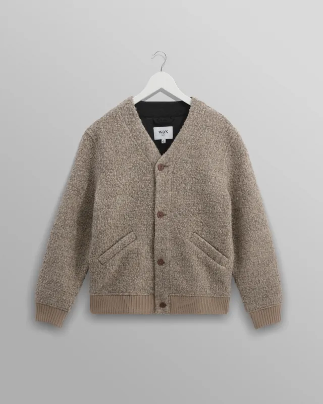 Tor - Natural Boucle Wool Cardigan sold by Wax London