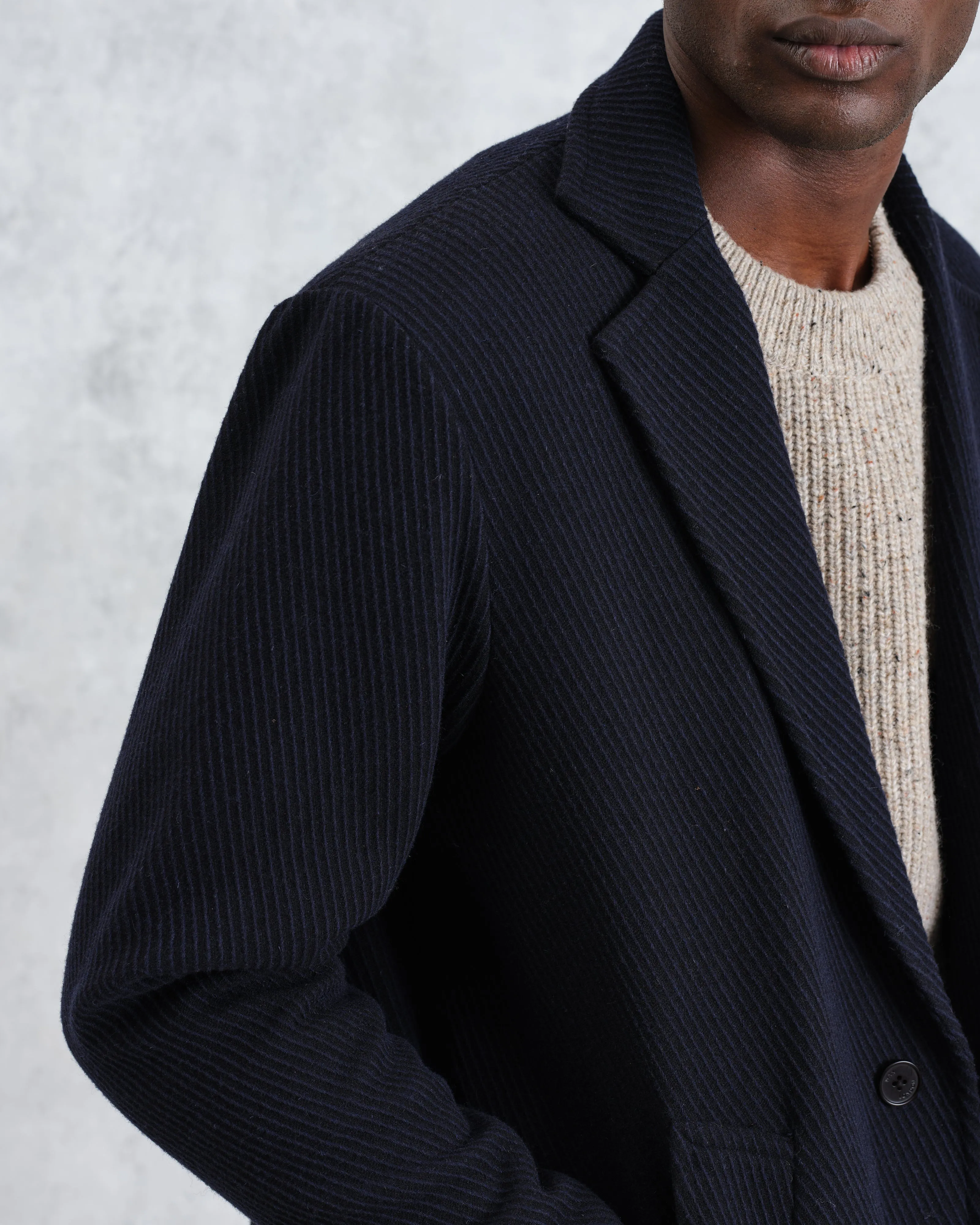 Sasso - Navy Twill Wool Coat sold by Wax London product image thumbnail 3