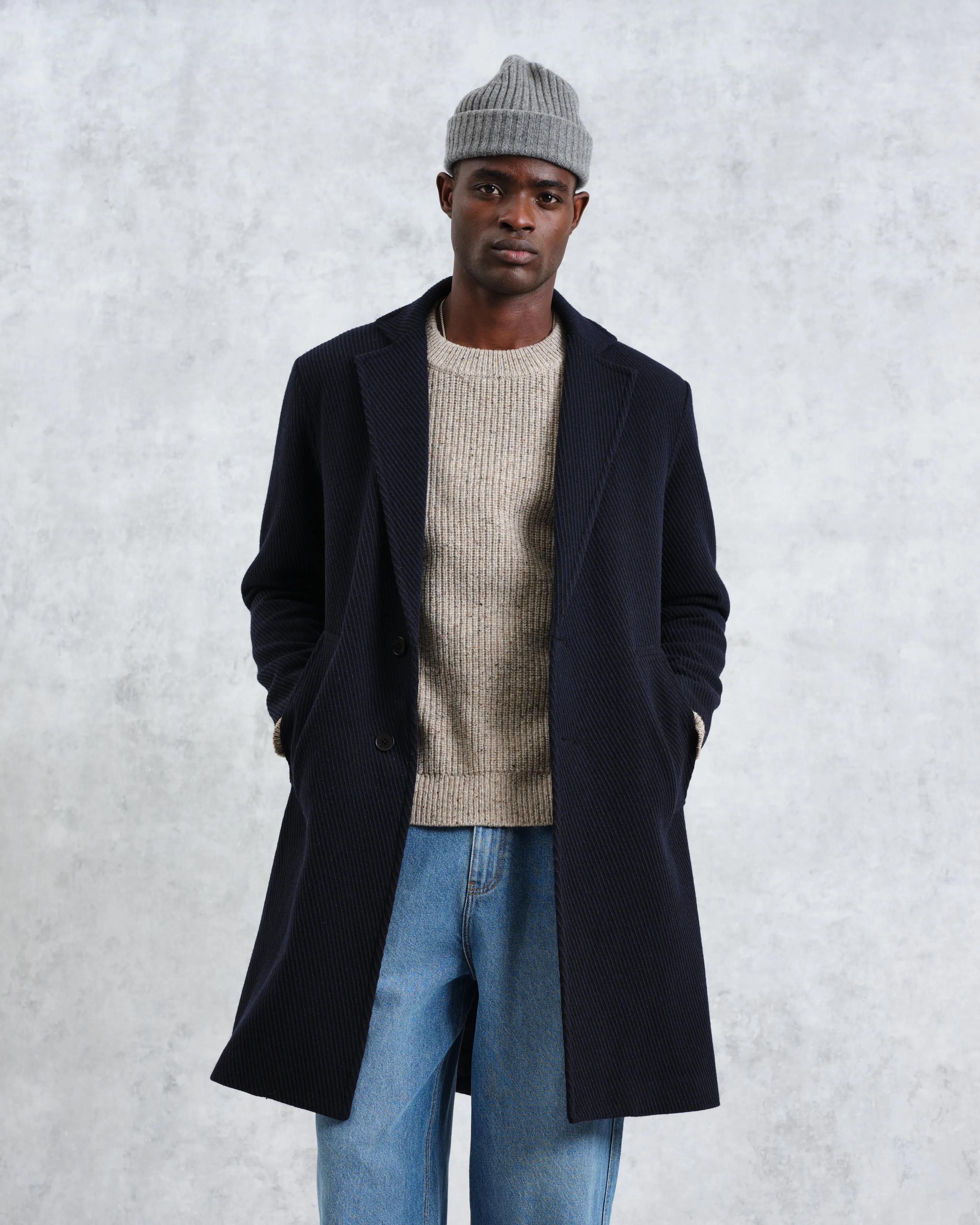 Sasso - Navy Twill Wool Coat sold by Wax London product image thumbnail 2