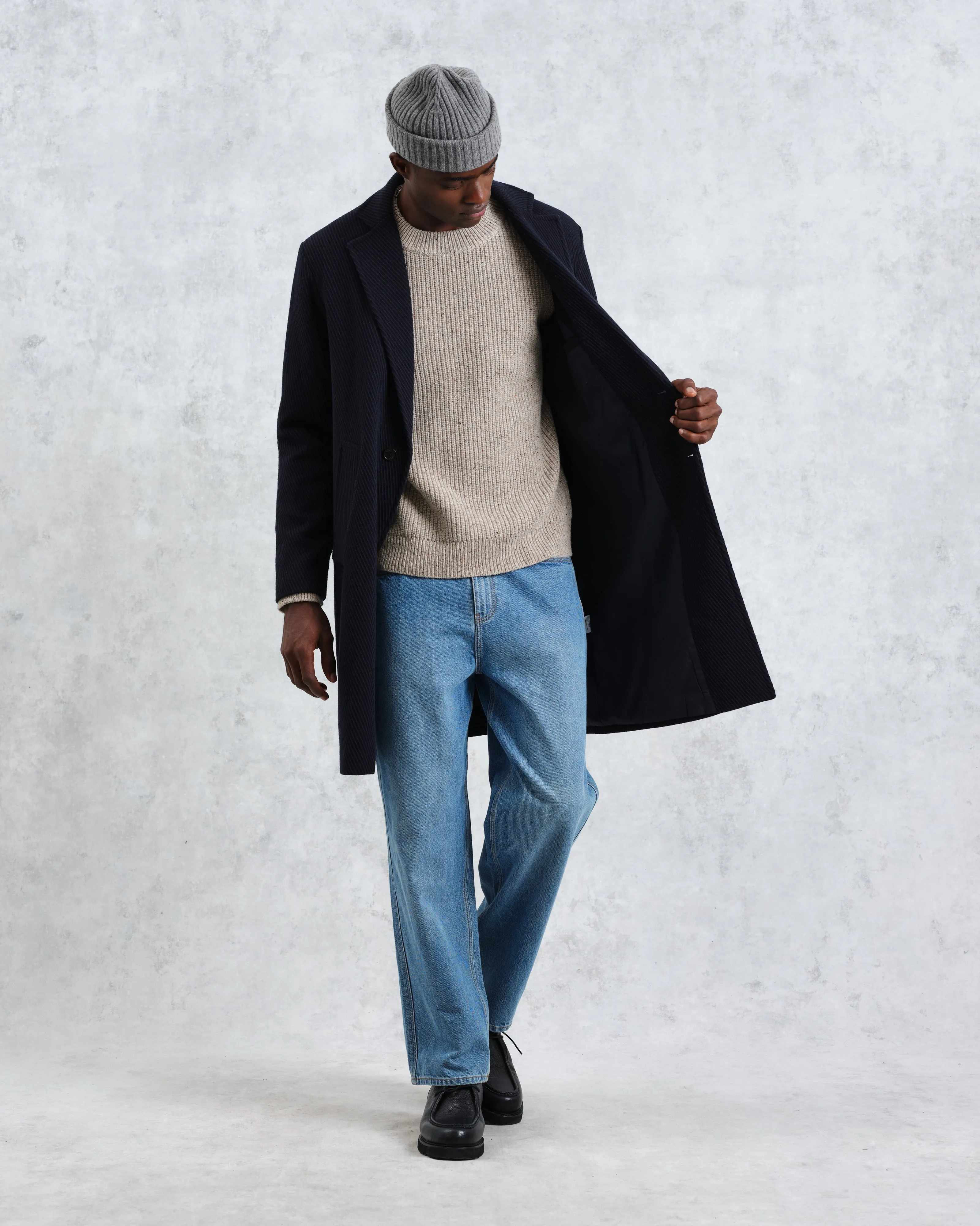 Sasso - Navy Twill Wool Coat sold by Wax London product image thumbnail 5