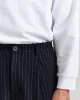 Malham - Navy Pinstripe Wool Trousers sold by Wax London