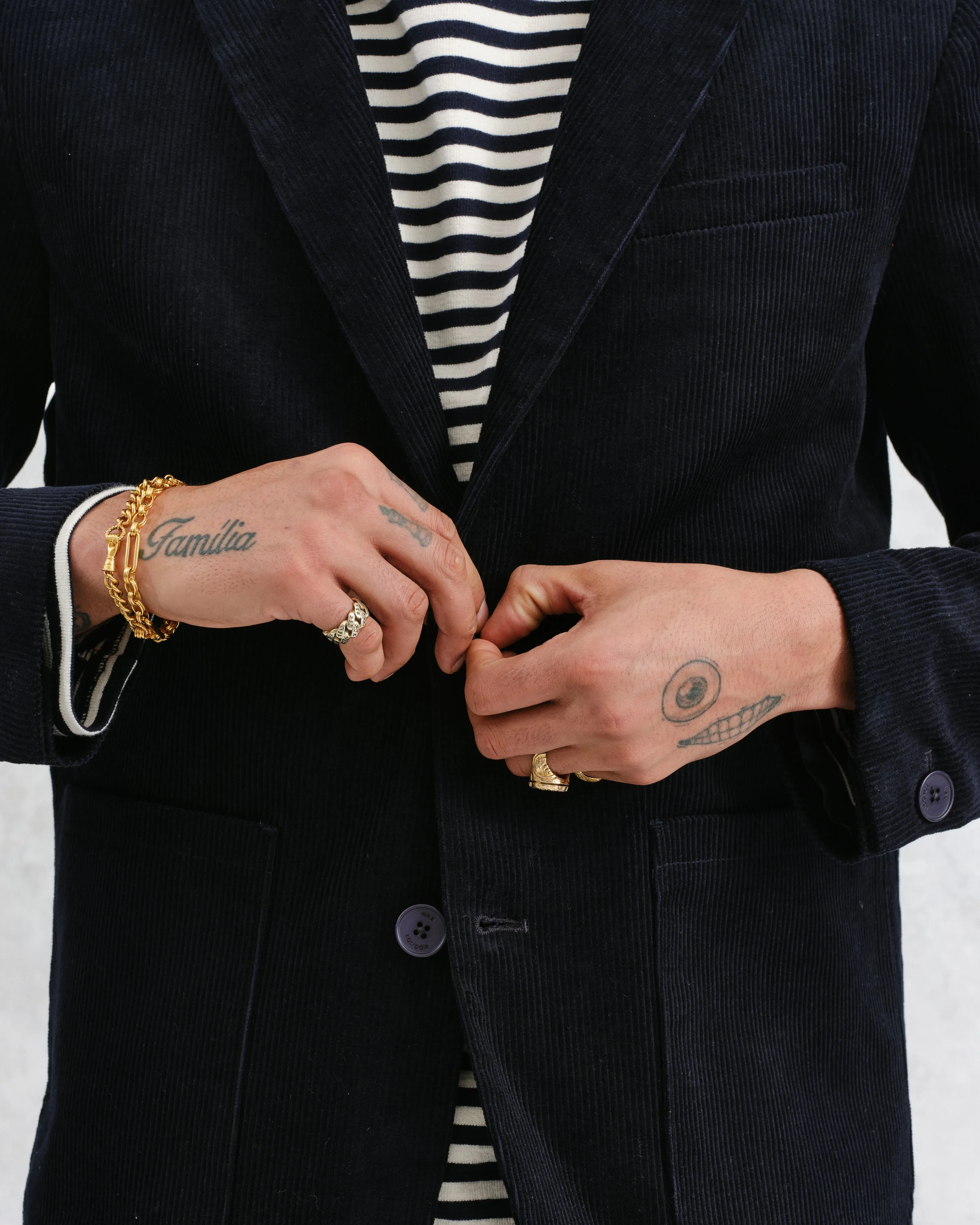 Fintry - Navy Corduroy Blazer sold by Wax London product image thumbnail 3