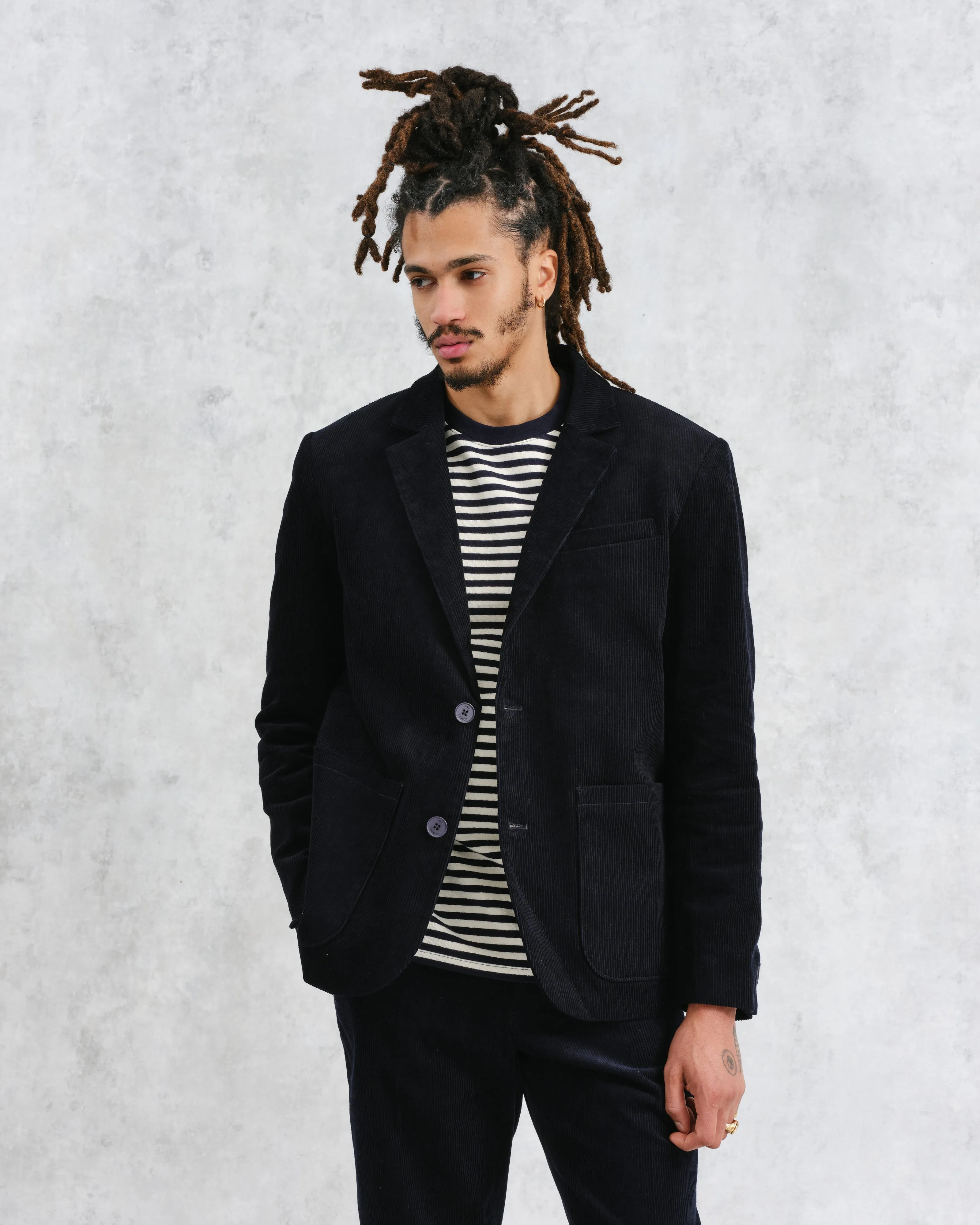Fintry - Navy Corduroy Blazer sold by Wax London product image thumbnail 2