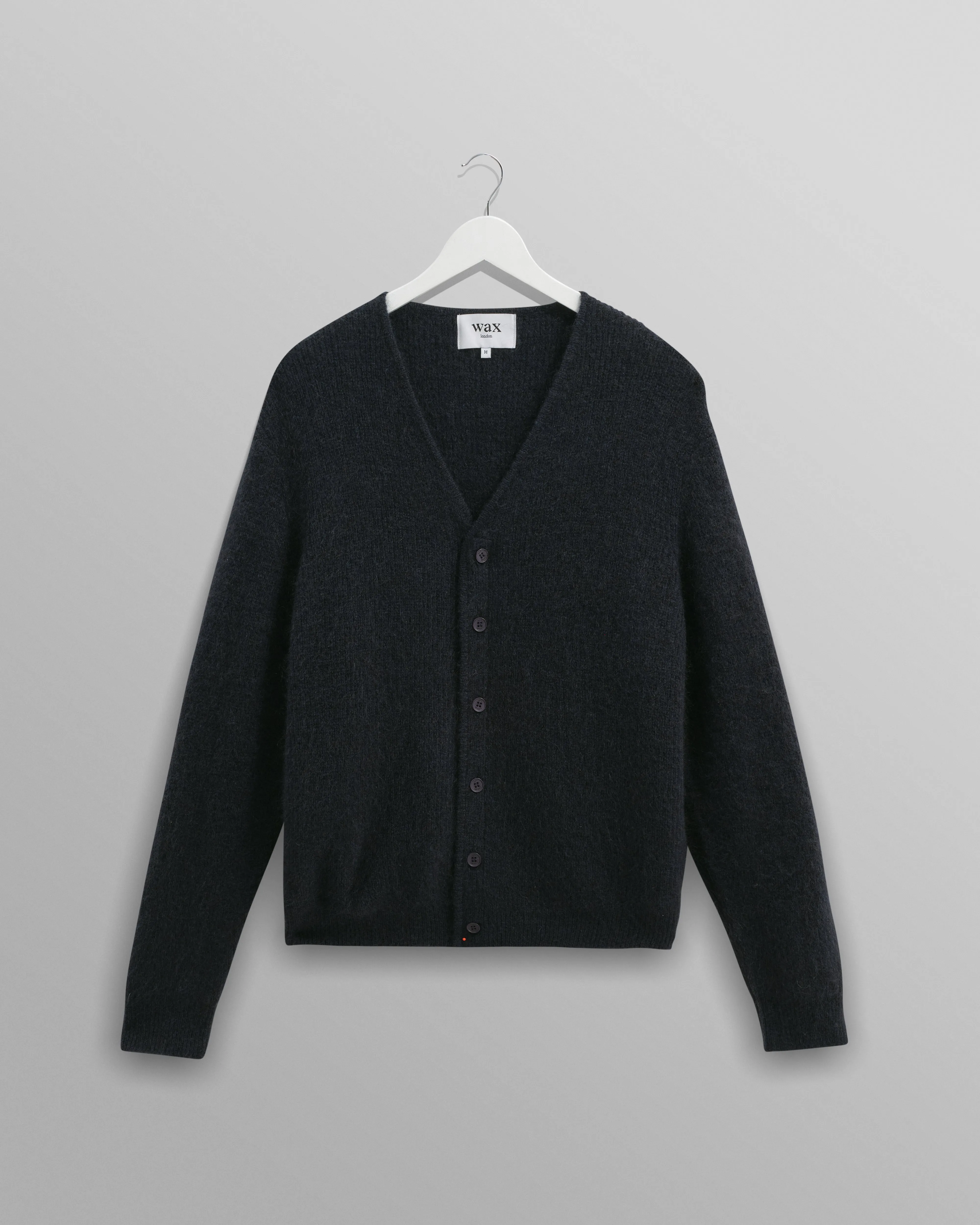 Alban - Navy Mohair Blend Cardigan sold by Wax London