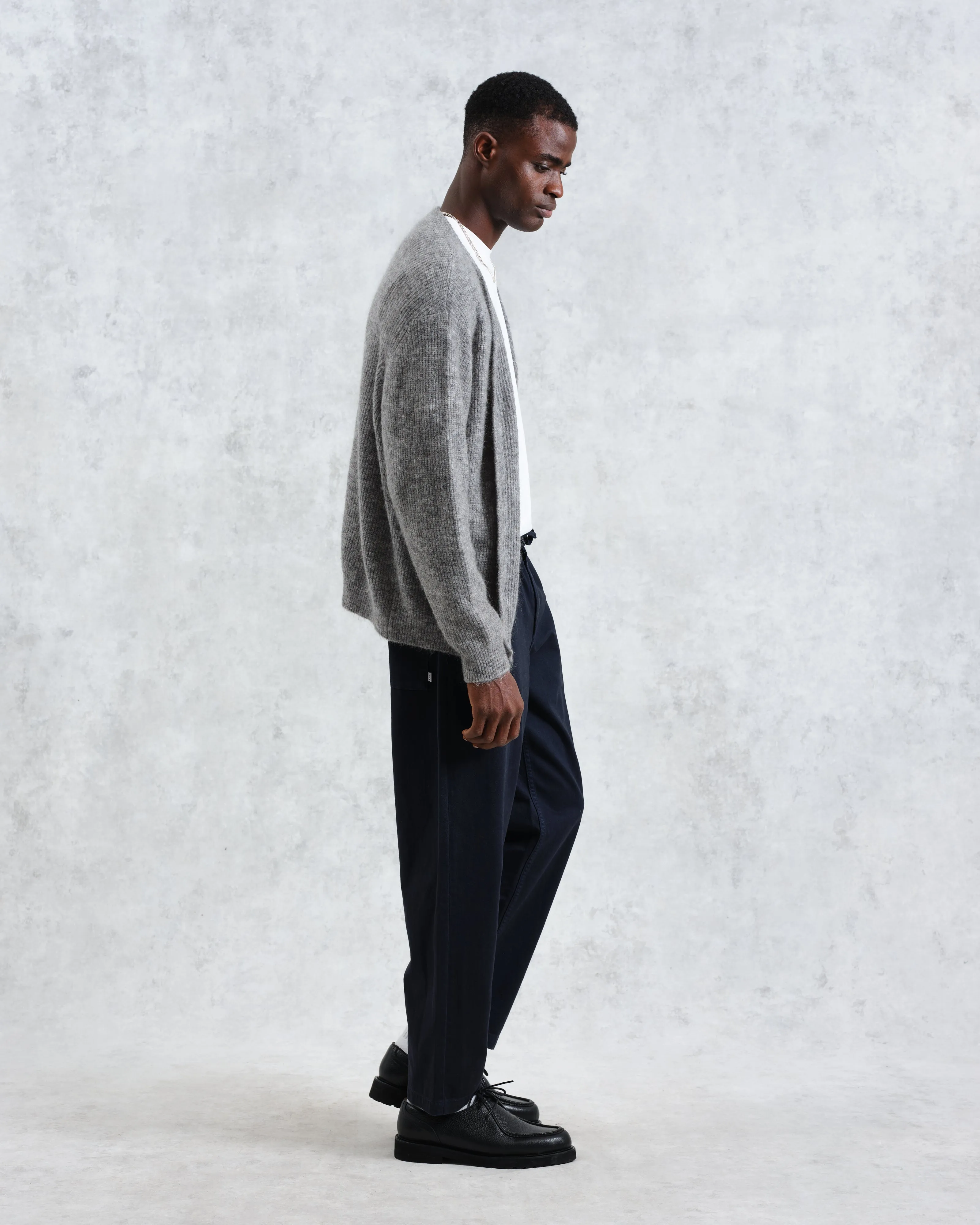 Alban - Grey Marl Mohair Blend Cardigan sold by Wax London product image thumbnail 4