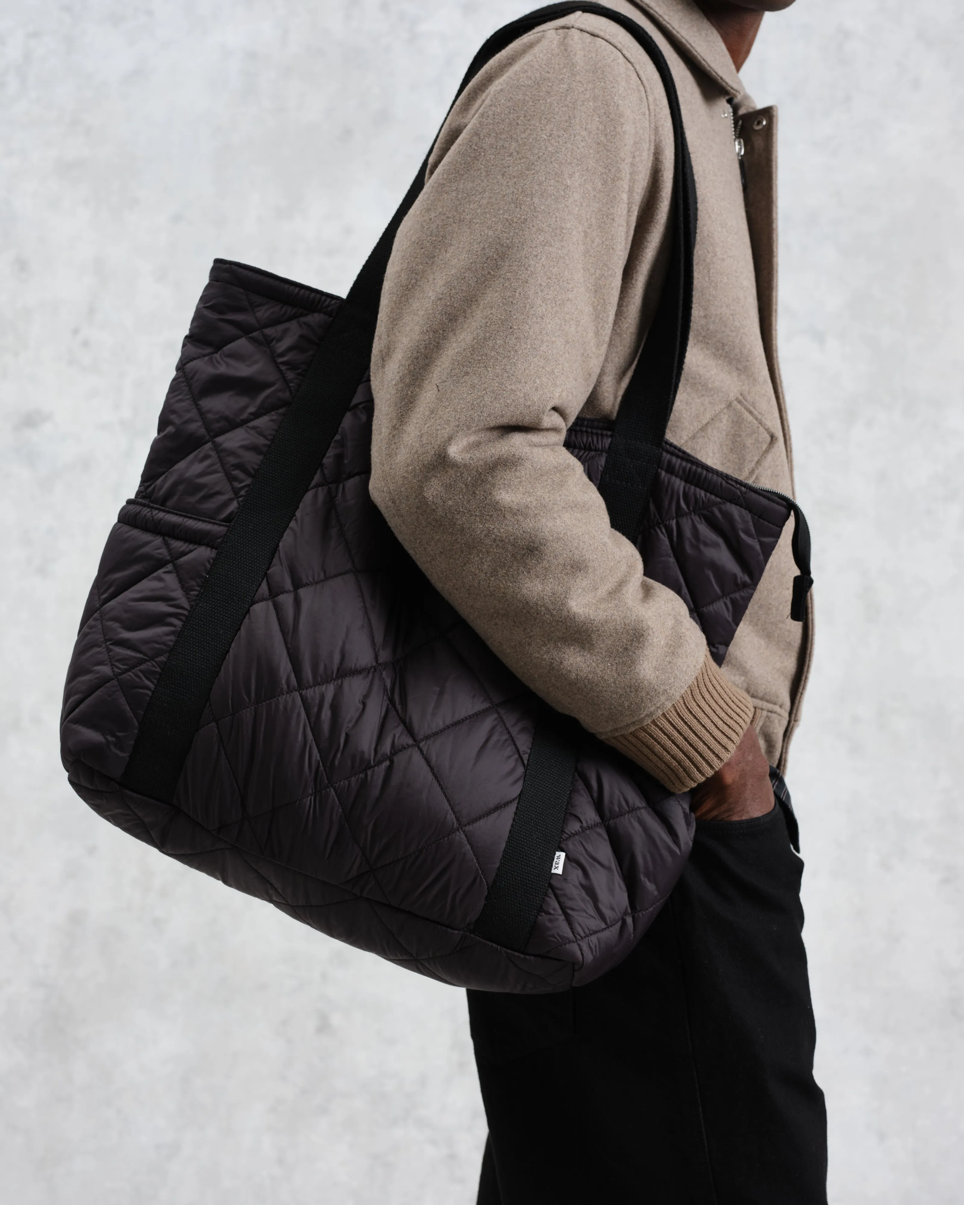 Fields - Black Quilted Work Tote Bag sold by Wax London product image thumbnail 2