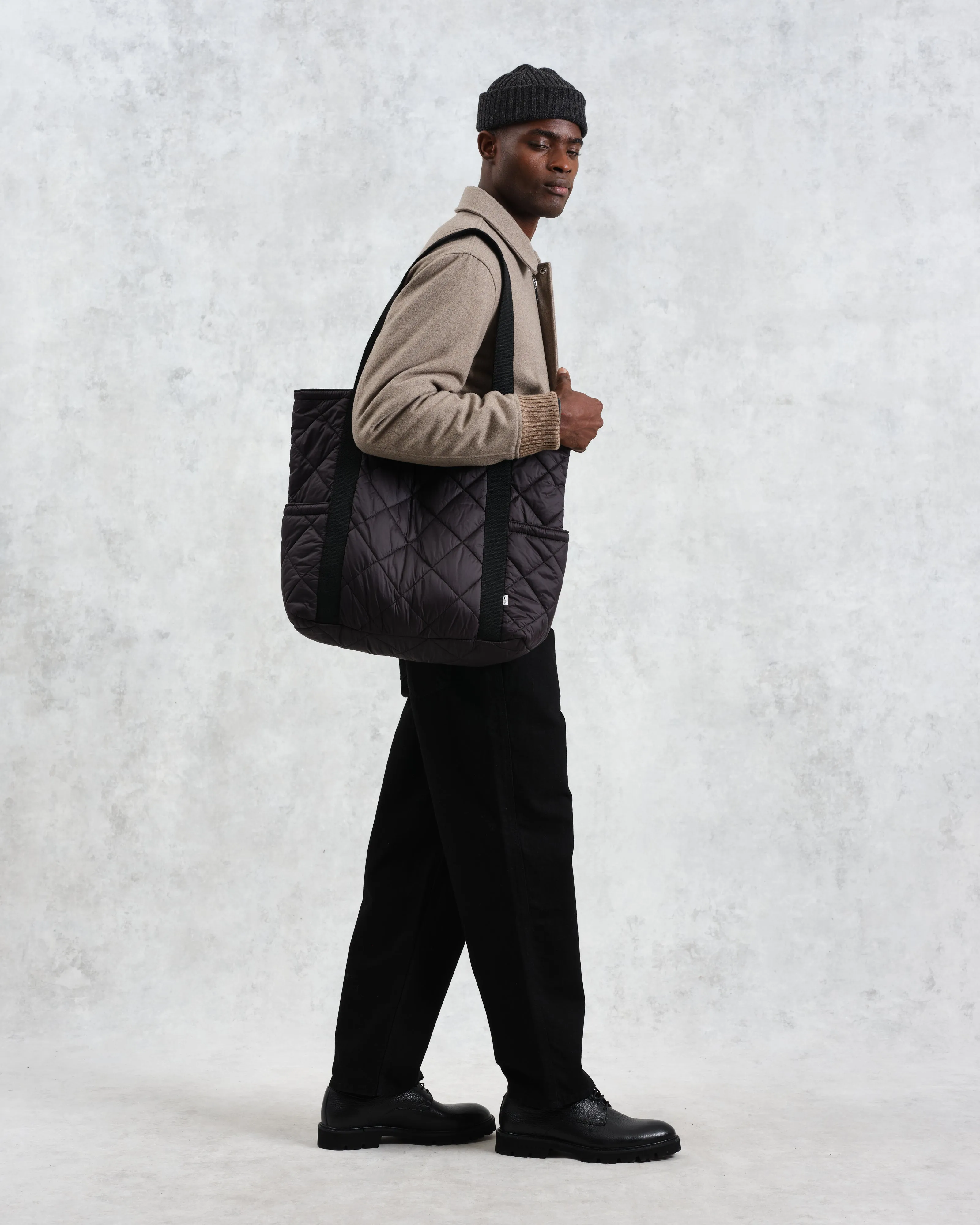 Fields - Black Quilted Work Tote Bag sold by Wax London product image thumbnail 3