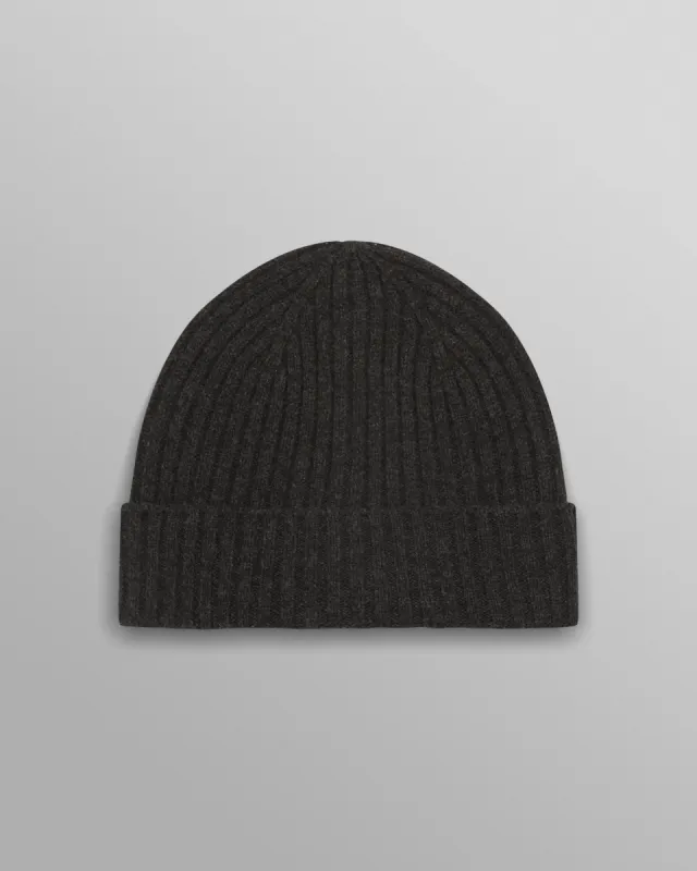 Belvoir - Charcoal Wool Fisherman Beanie made by Wax London