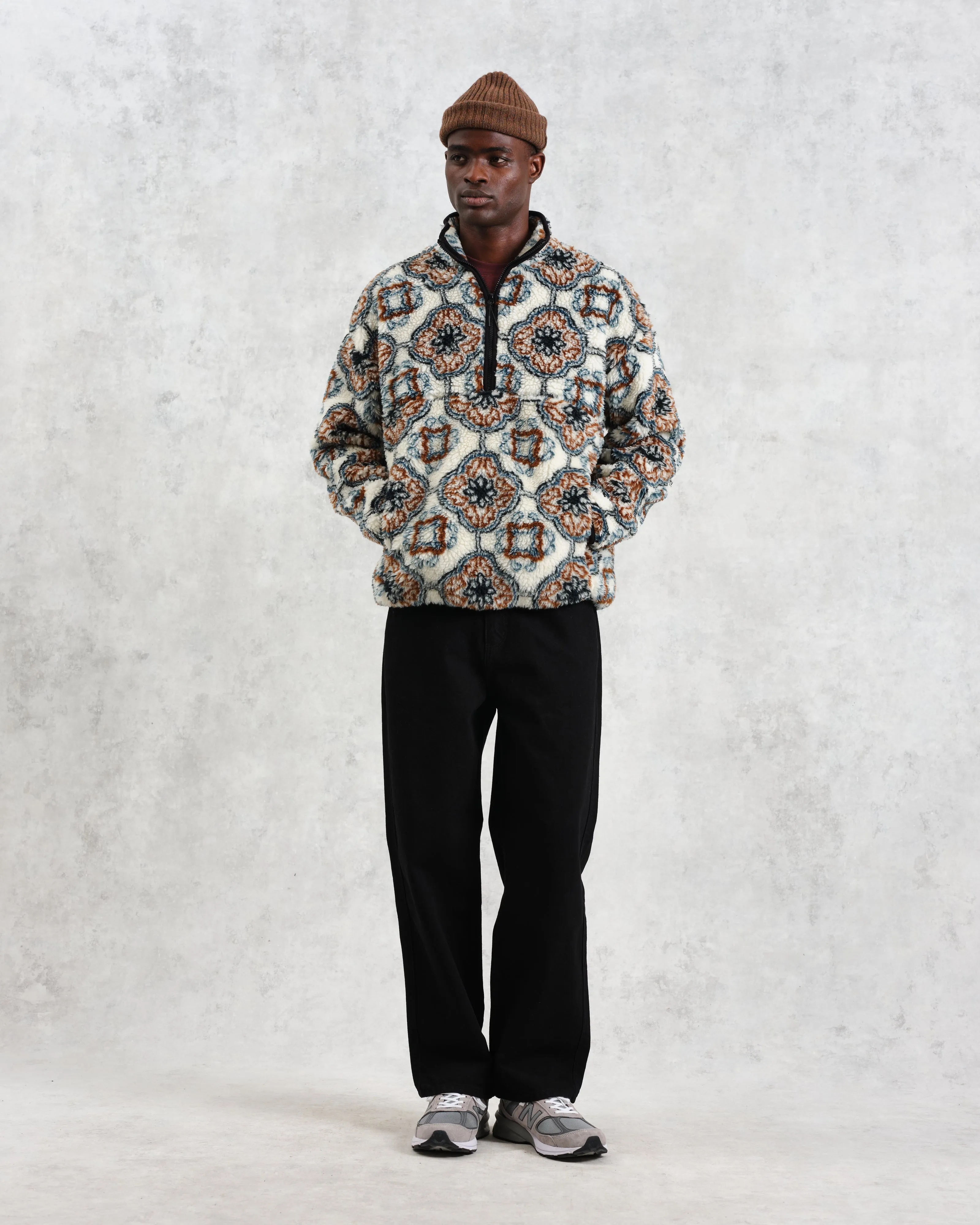 Camley - Ecru Tile Print Fleece sold by Wax London product image thumbnail 4