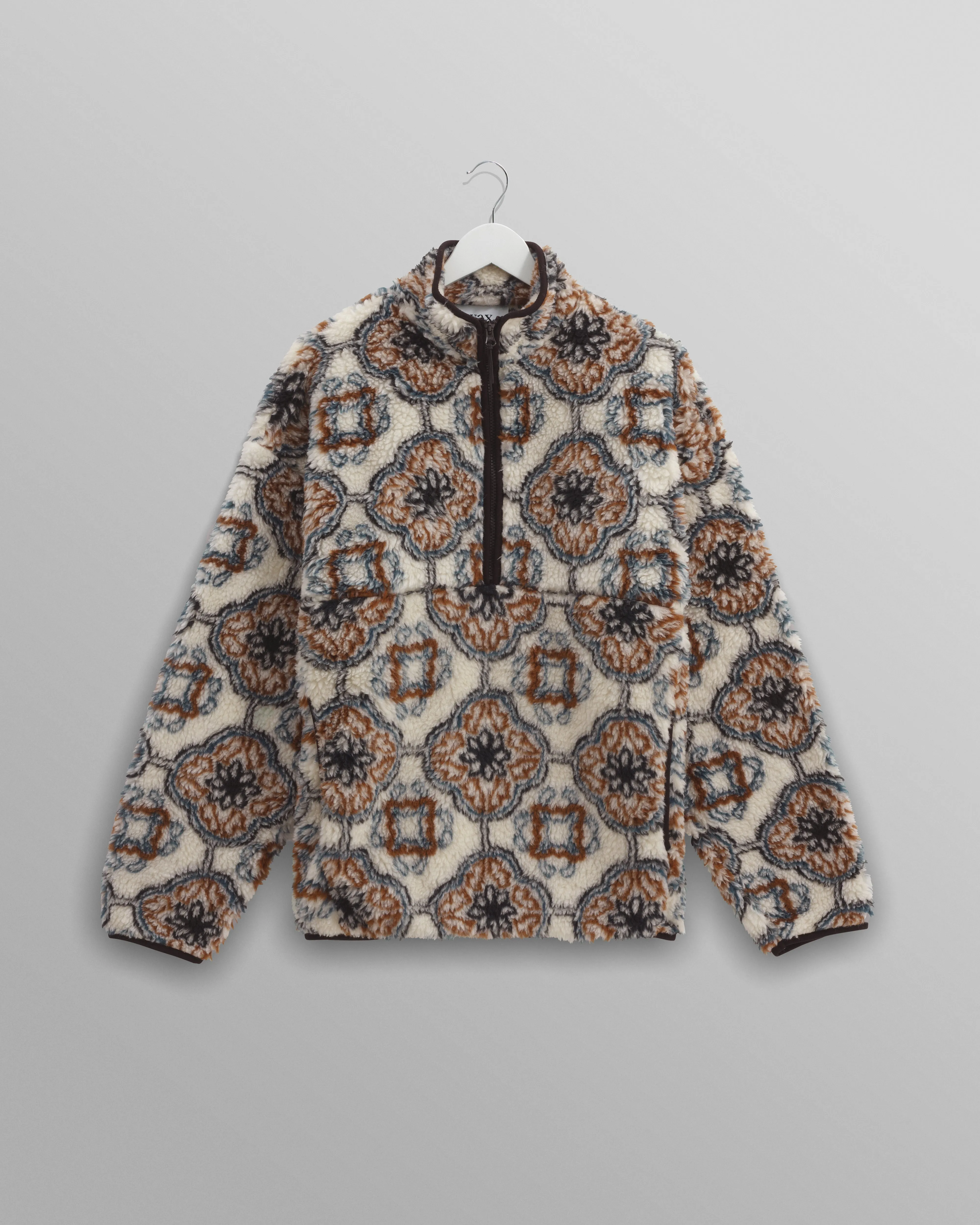 Camley - Ecru Tile Print Fleece sold by Wax London