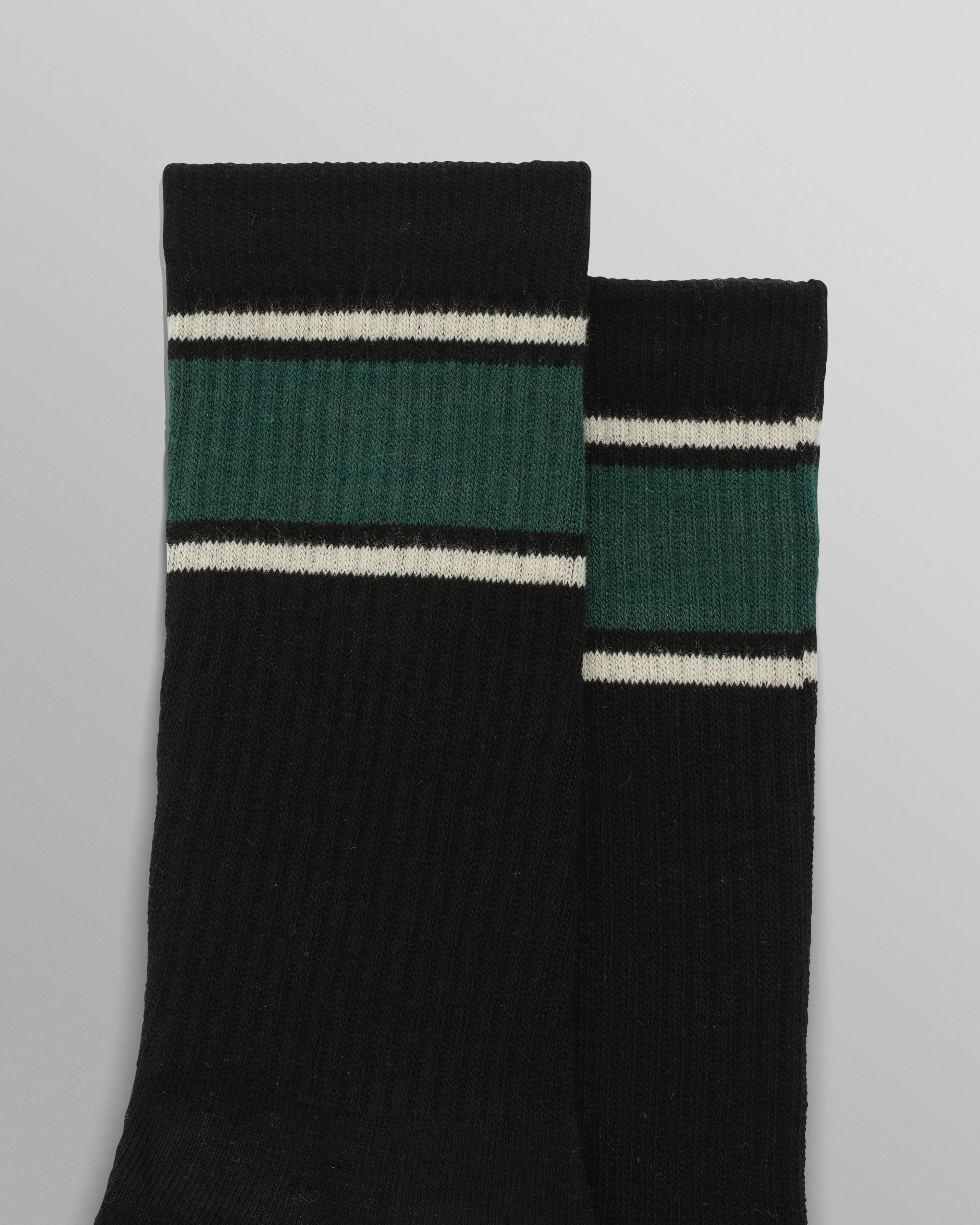 Thorpe - Black And Green Running Stripe Sports Sock sold by Wax London product image thumbnail 2