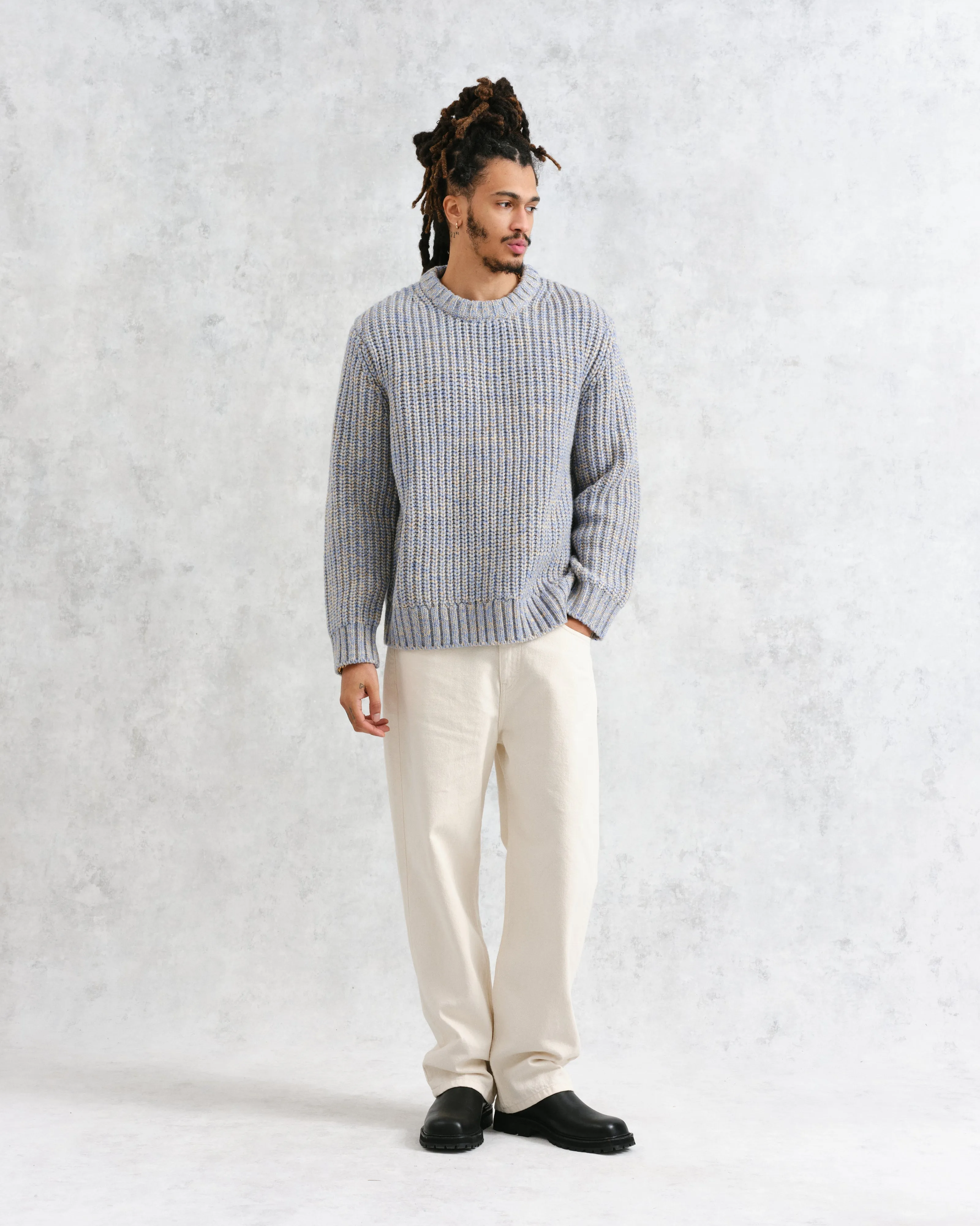 Wilde - Blue Heavyweight Knit Jumper sold by Wax London product image thumbnail 4