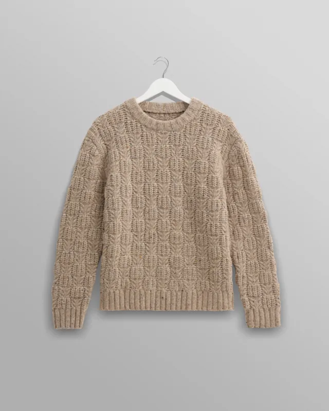 Wilde - Natural Checkerboard Leaf Jumper sold by Wax London
