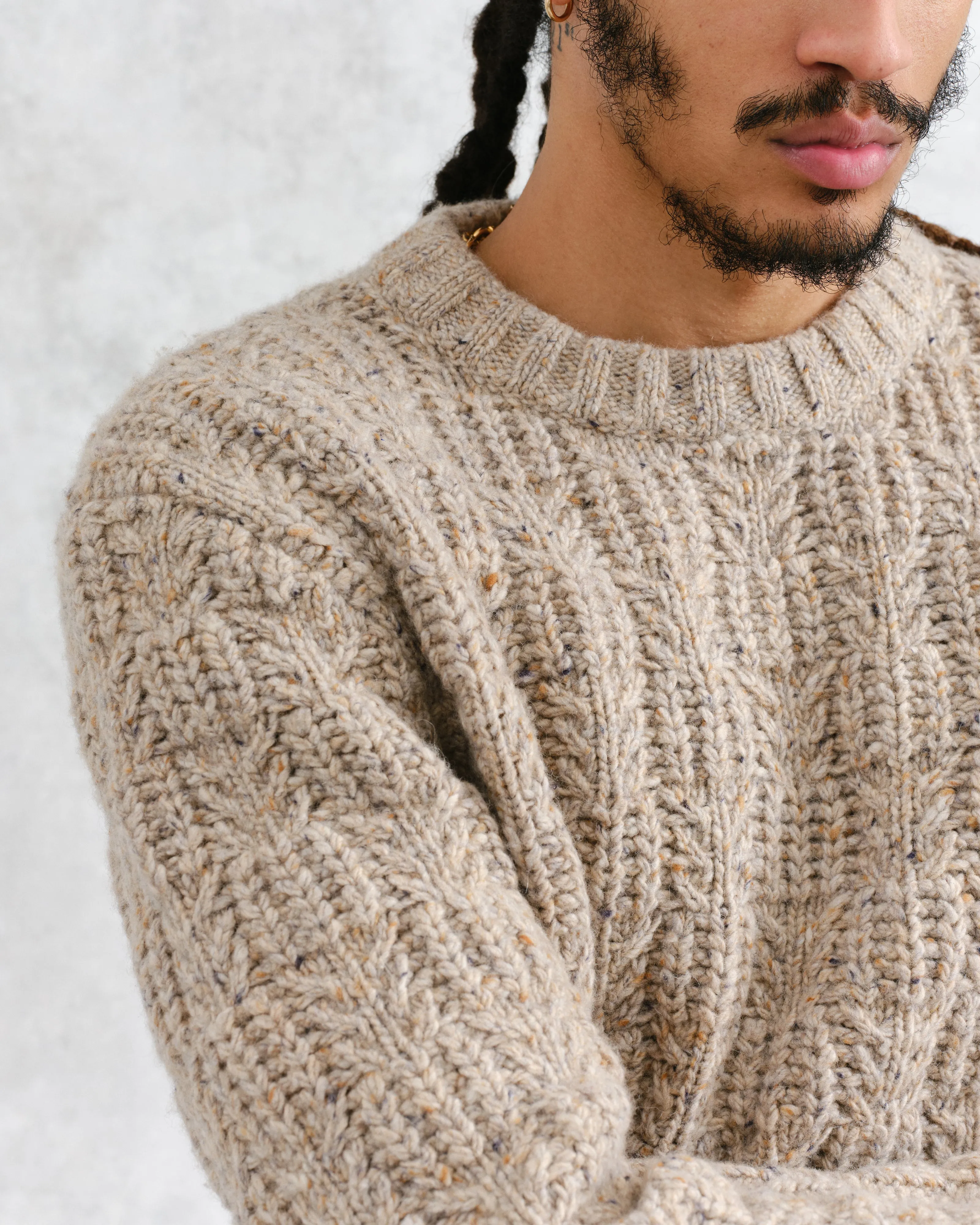 Wilde - Natural Checkerboard Leaf Jumper sold by Wax London product image thumbnail 3