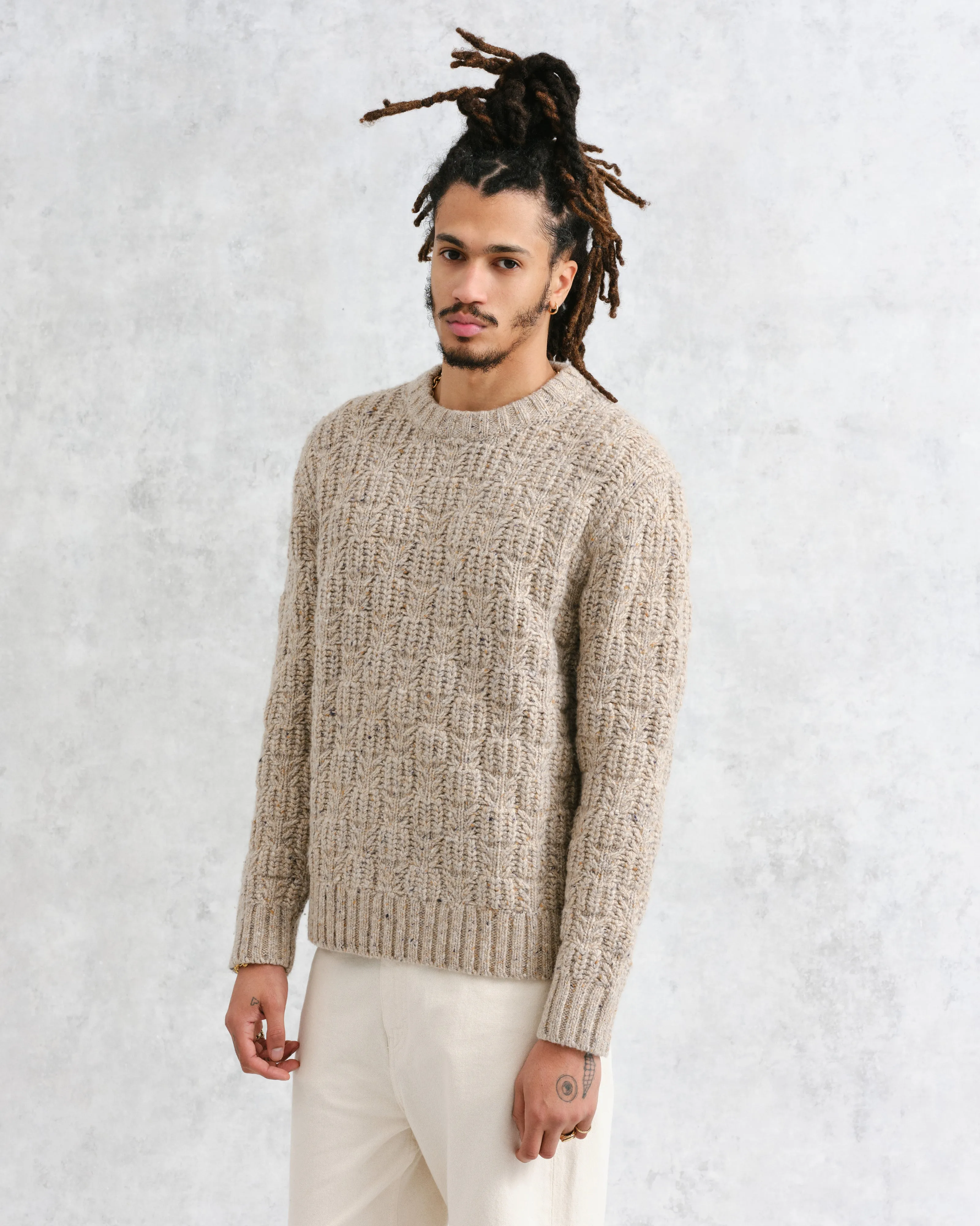 Wilde - Natural Checkerboard Leaf Jumper sold by Wax London product image thumbnail 2