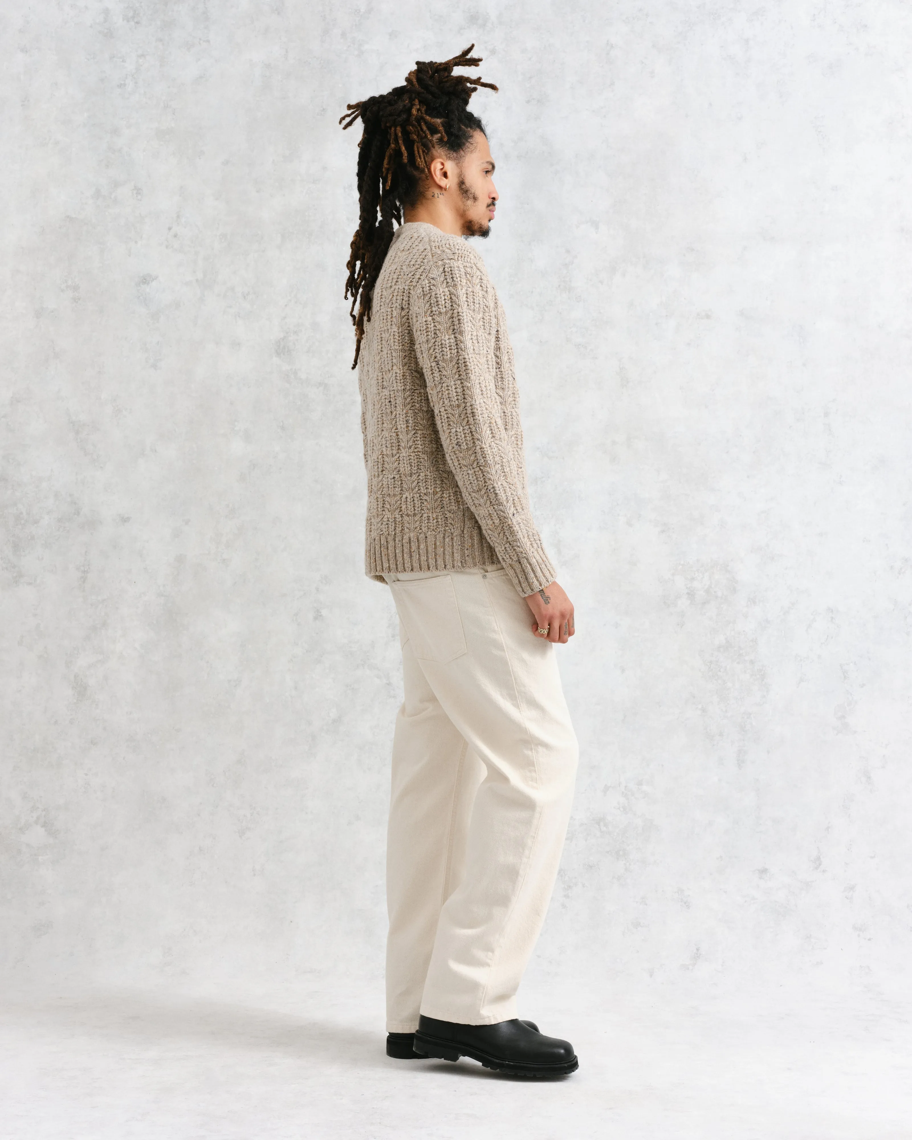 Wilde - Natural Checkerboard Leaf Jumper sold by Wax London product image thumbnail 5