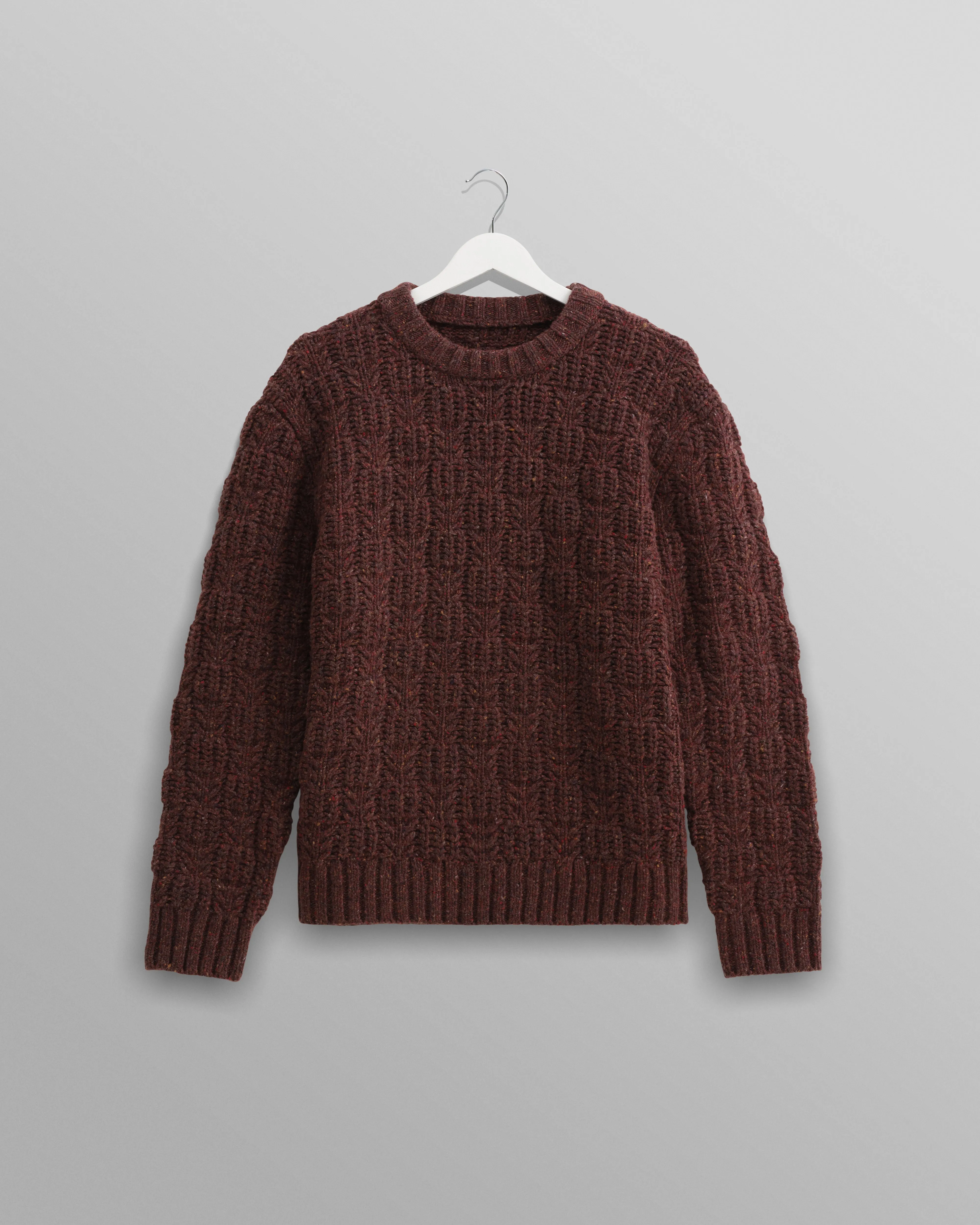 Wilde - Brown Checkerboard Leaf Jumper sold by Wax London