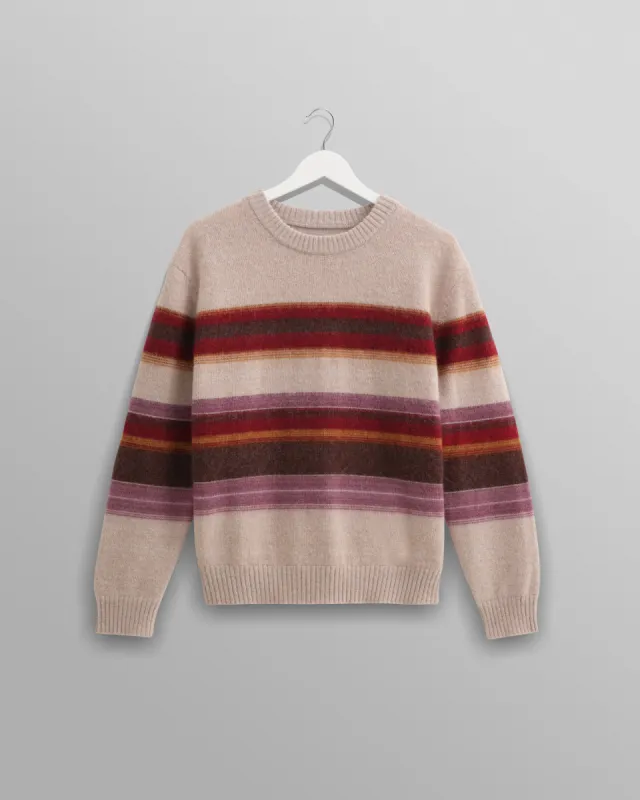Wilde - Oatmeal Brush Stripe Wool Jumper sold by Wax London