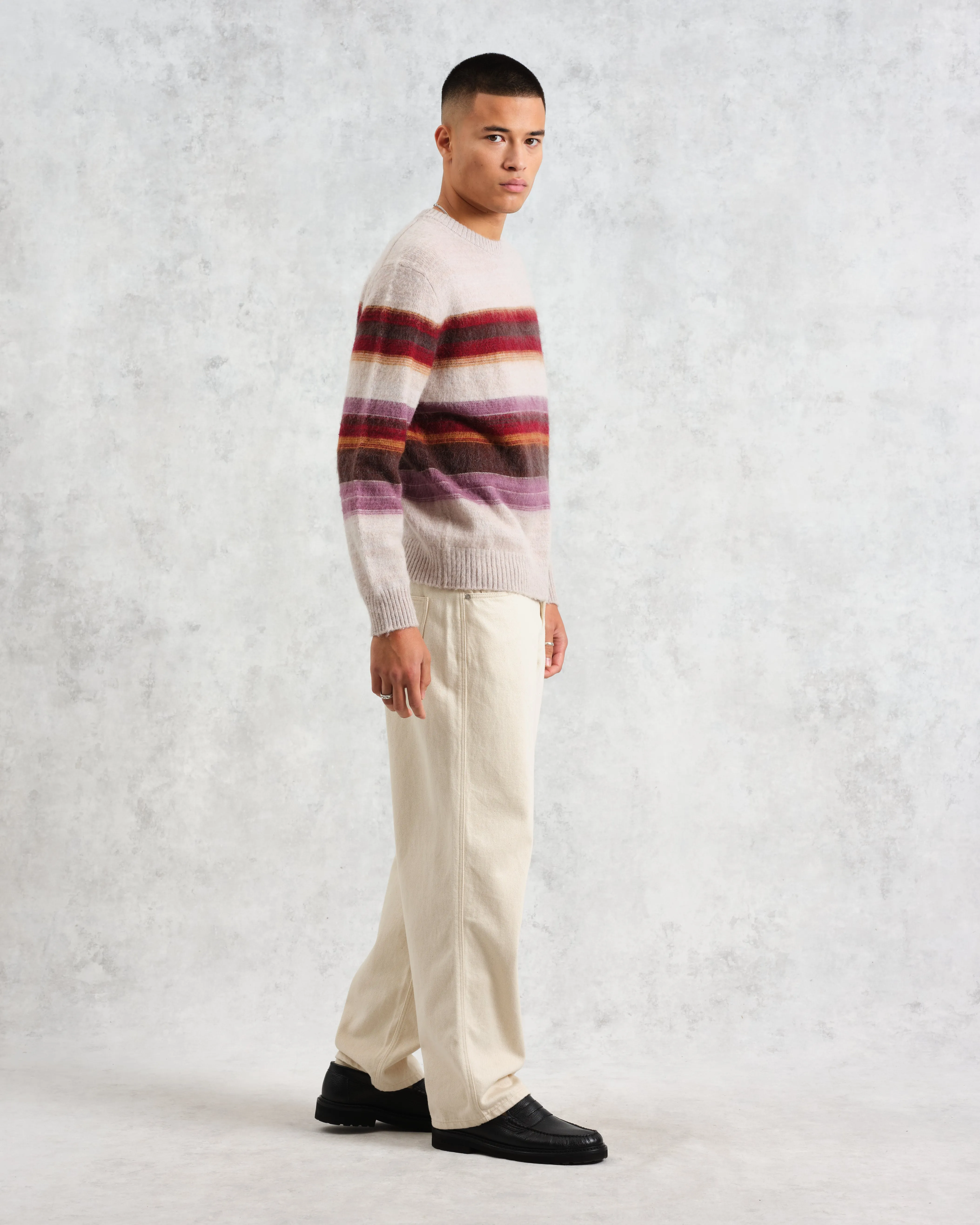 Wilde - Oatmeal Brush Stripe Wool Jumper sold by Wax London product image thumbnail 5