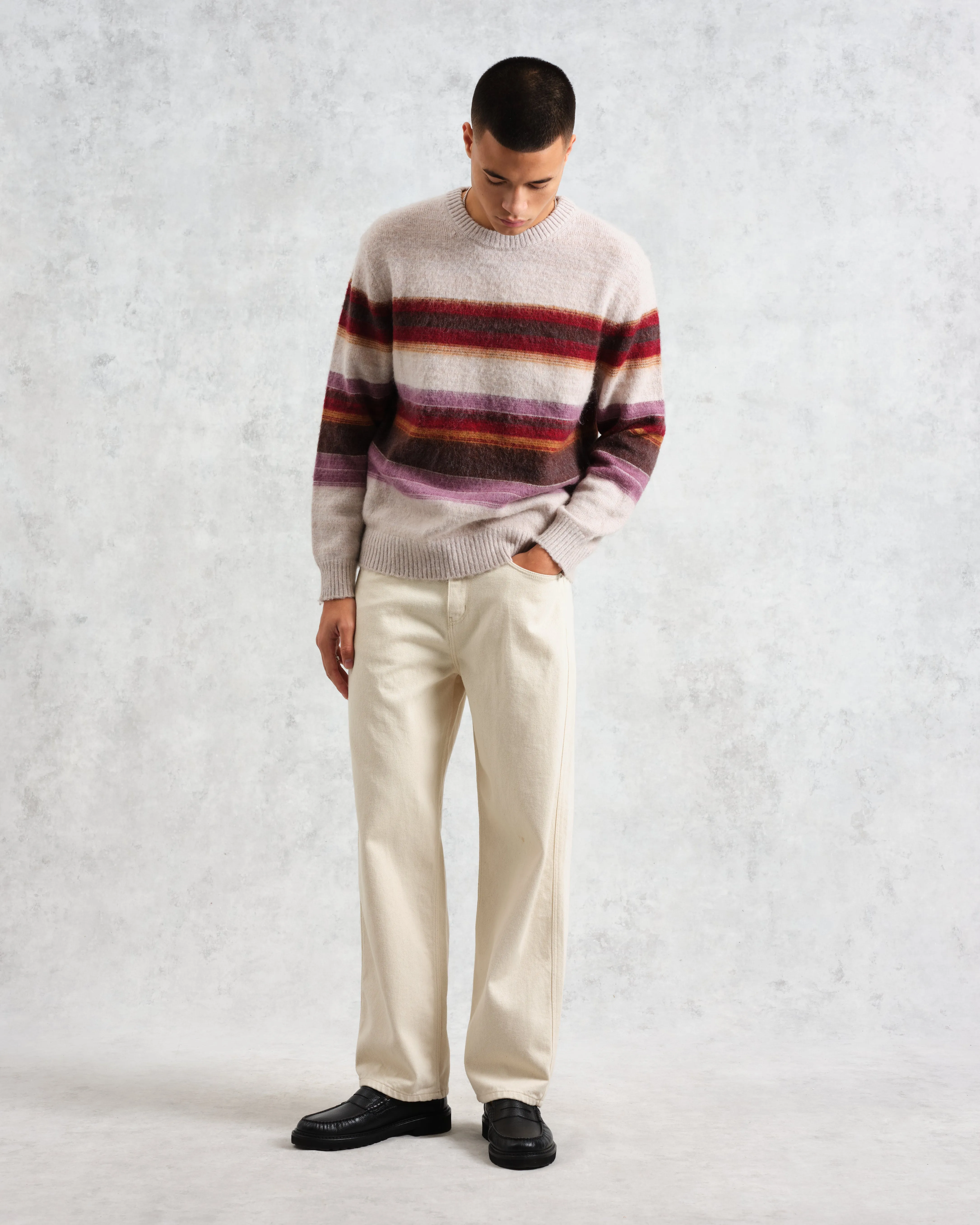 Wilde - Oatmeal Brush Stripe Wool Jumper sold by Wax London product image thumbnail 4