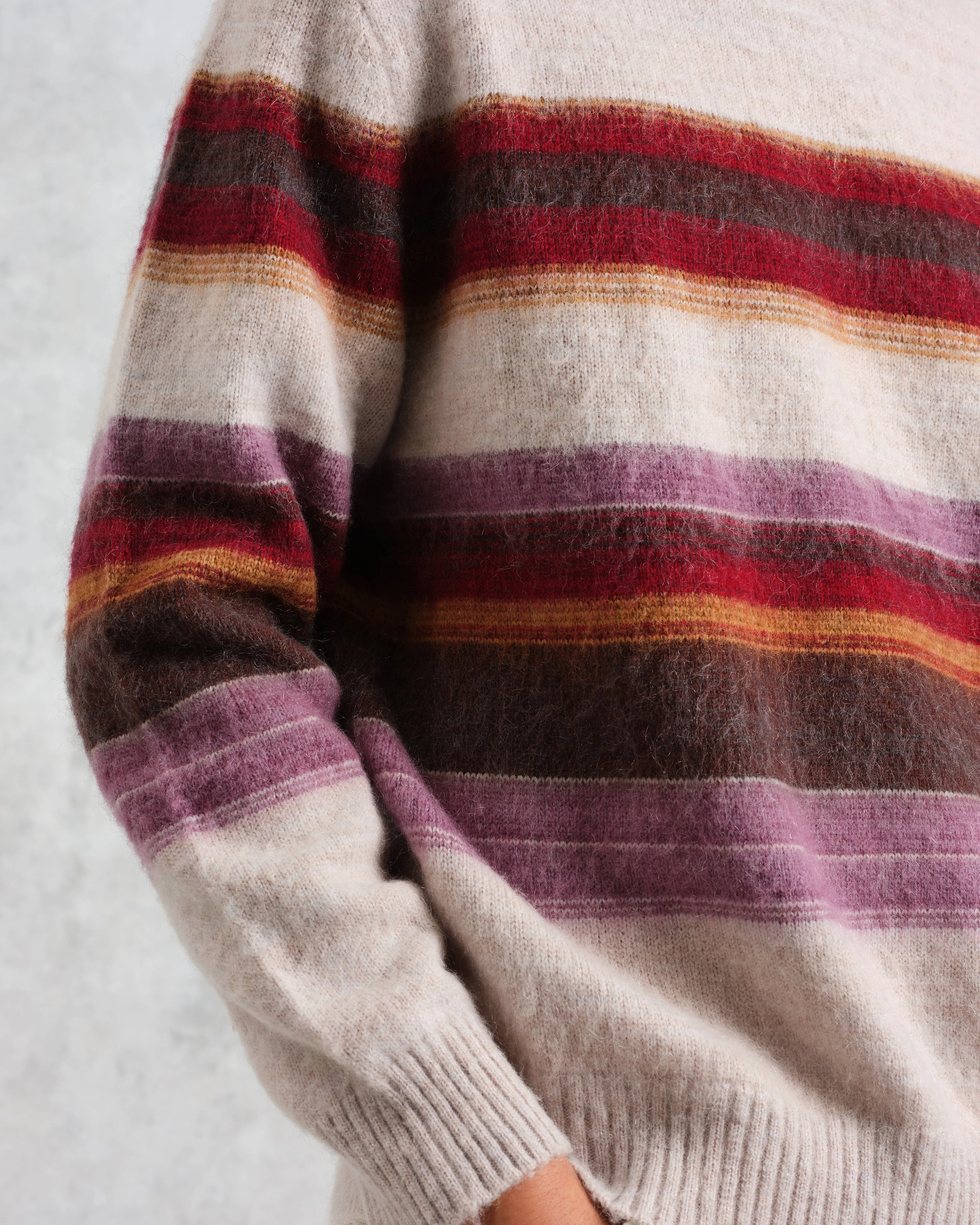 Wilde - Oatmeal Brush Stripe Wool Jumper sold by Wax London product image thumbnail 3